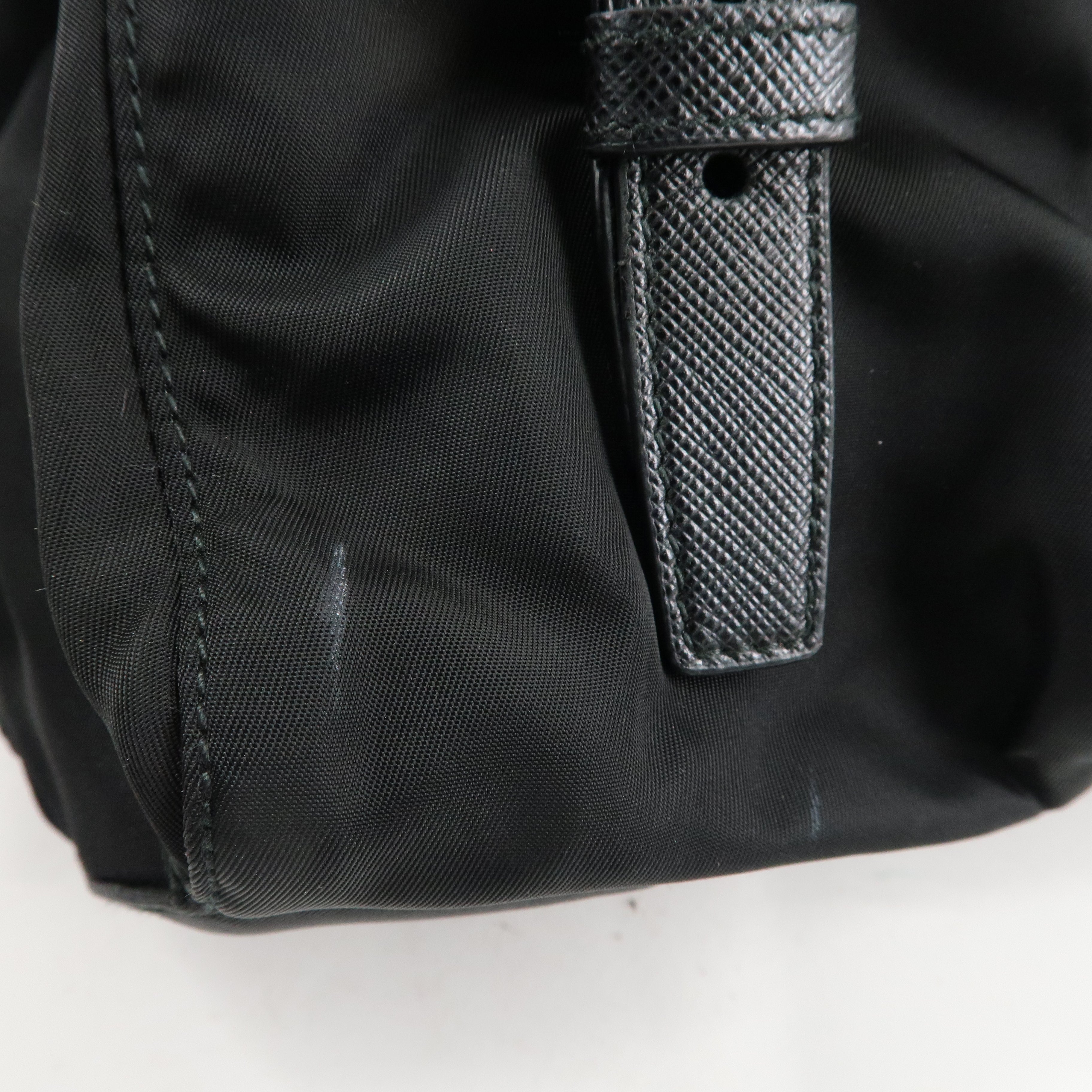 PRADA Nylon Saffiano Leather Rucksack Backpack Black