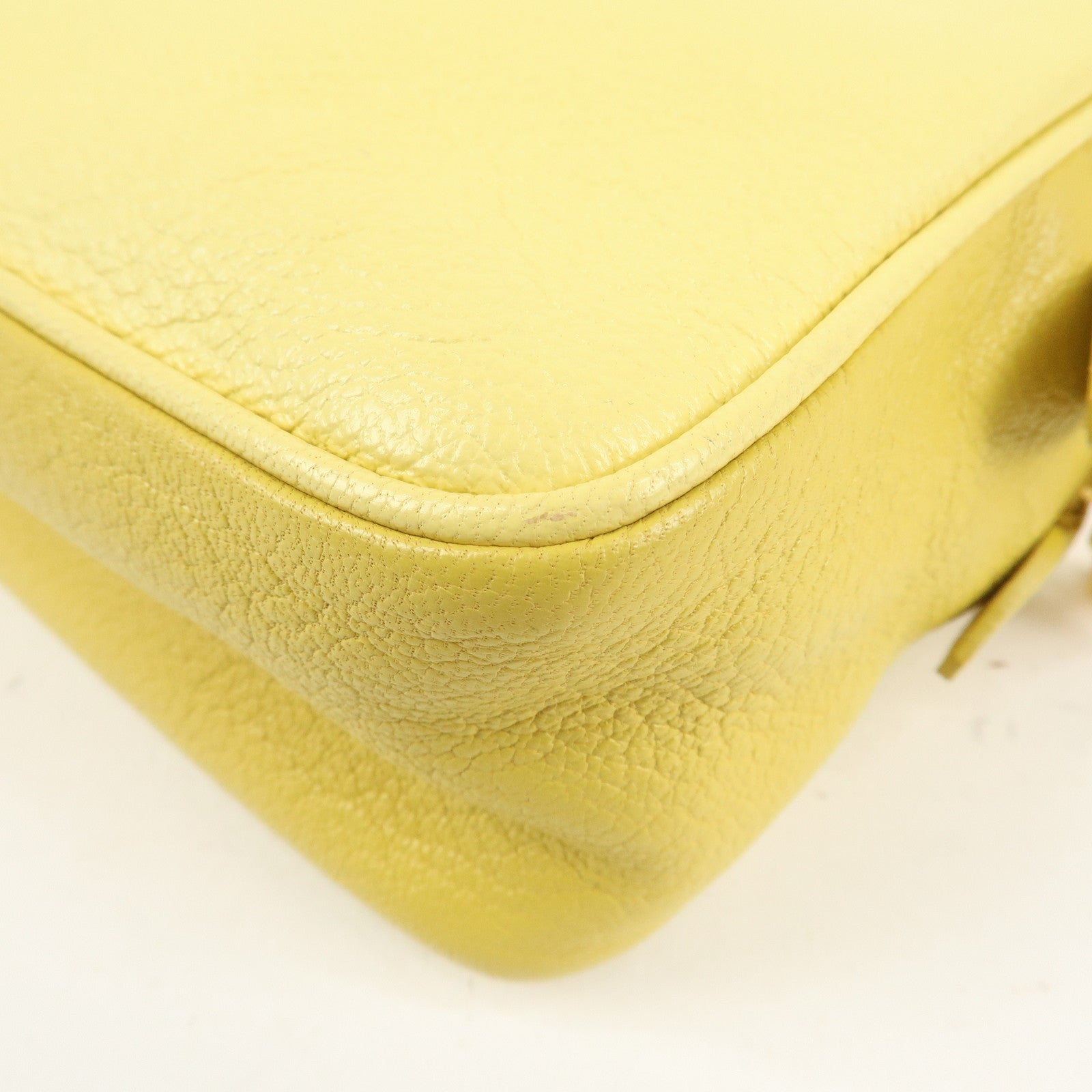 MIU MIU Leather MADRAS BICOLORE Shoulder Bag Yellow RT0539