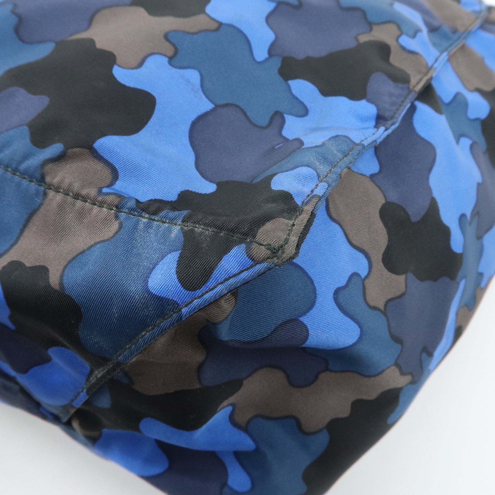 PRADA Logo Camouflage Nylon Leather 2Way Tote Shoulder Bag