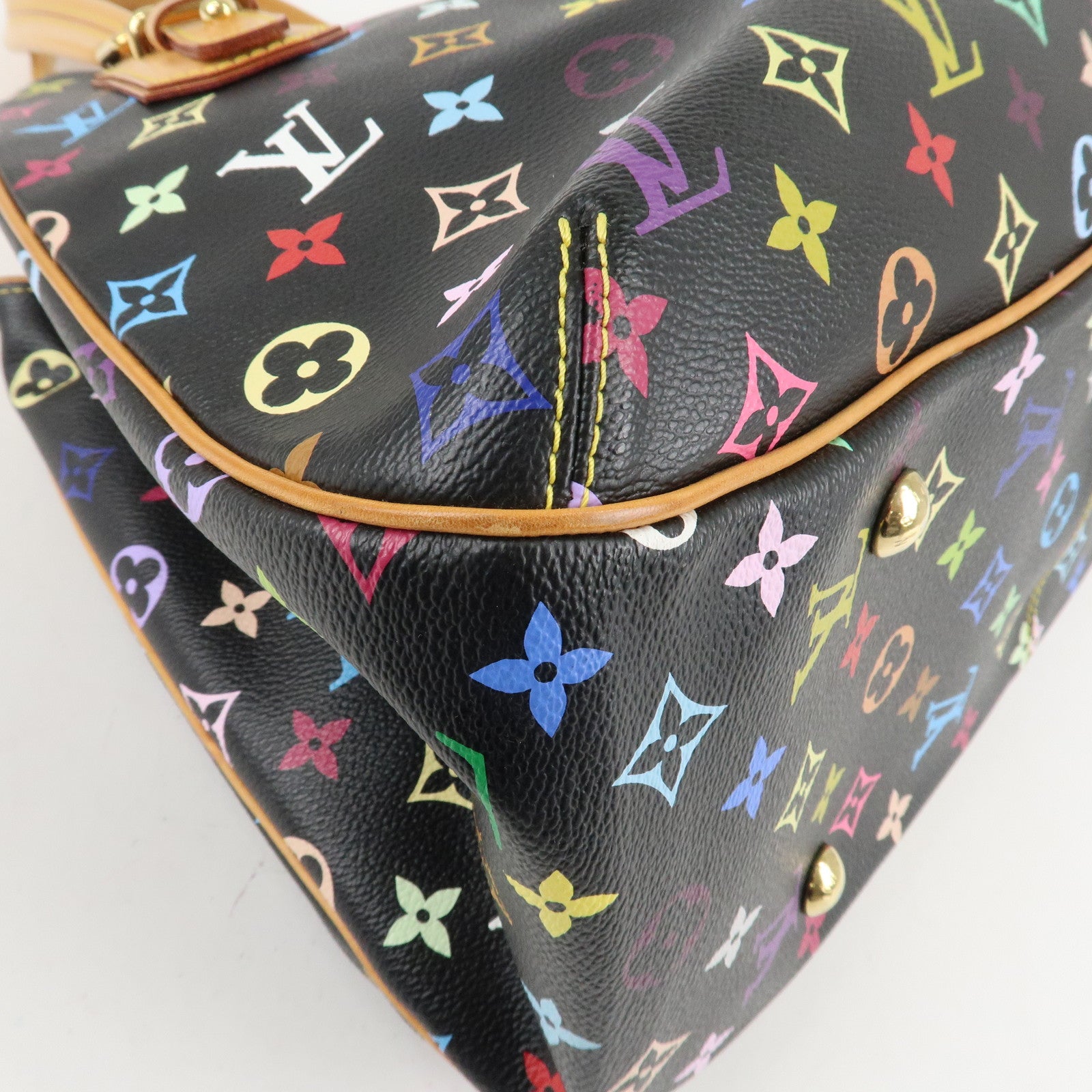 Louis Vuitton Monogram Multicolor Greet Hand Bag Noir M93555 Used