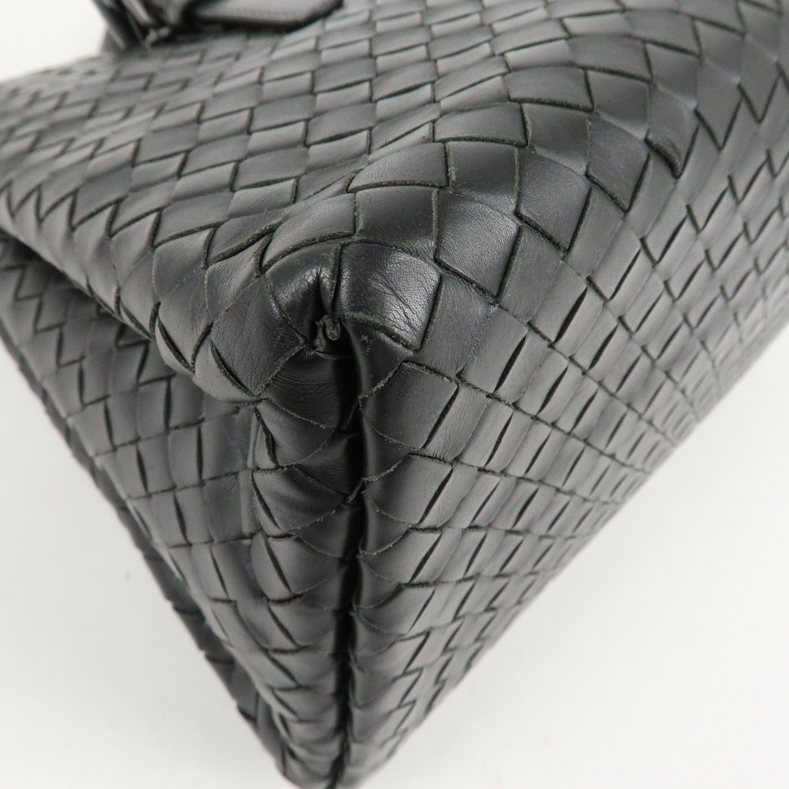 BOTTEGA VENETA Intrecciato Leather Tote Bag Hand Bag Black