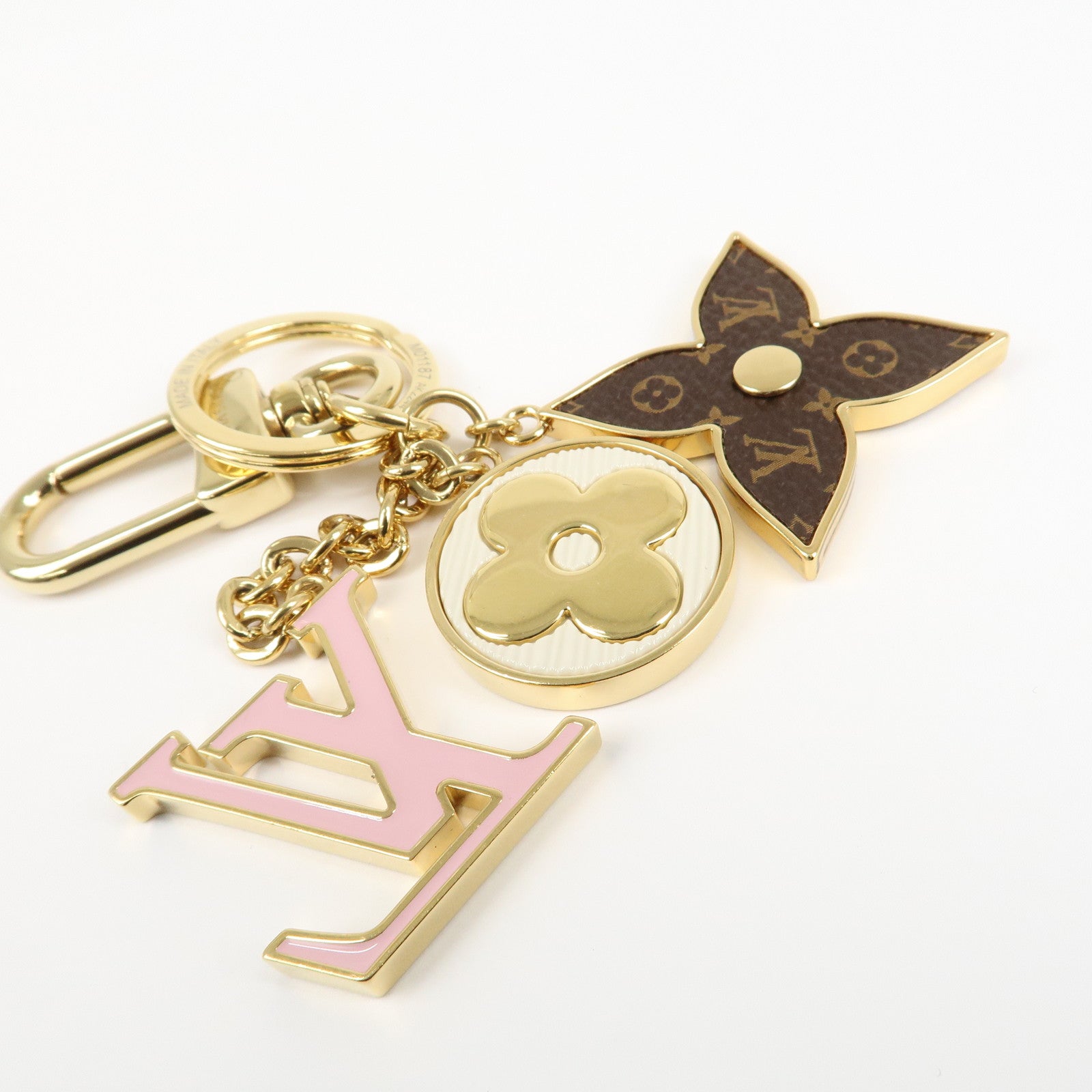 Louis Vuitton Key Chain Bag Charm Spring Street Gold M01187 Used