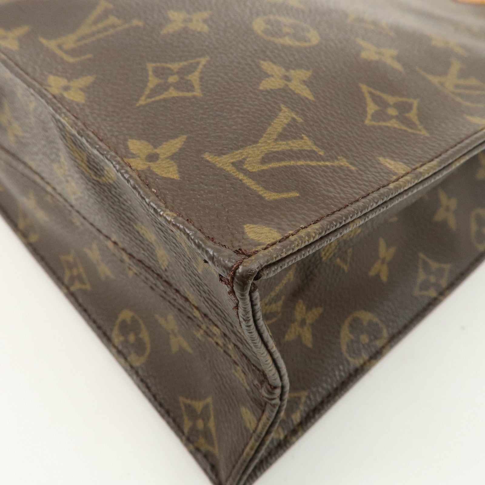 Louis Vuitton Monogram Sac Plat Hand Bag Brown M51140