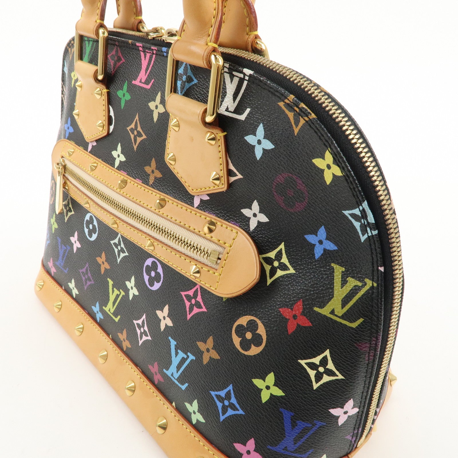 Louis Vuitton Monogram Multi Color Alma Hand Bag Noir M92646 Used