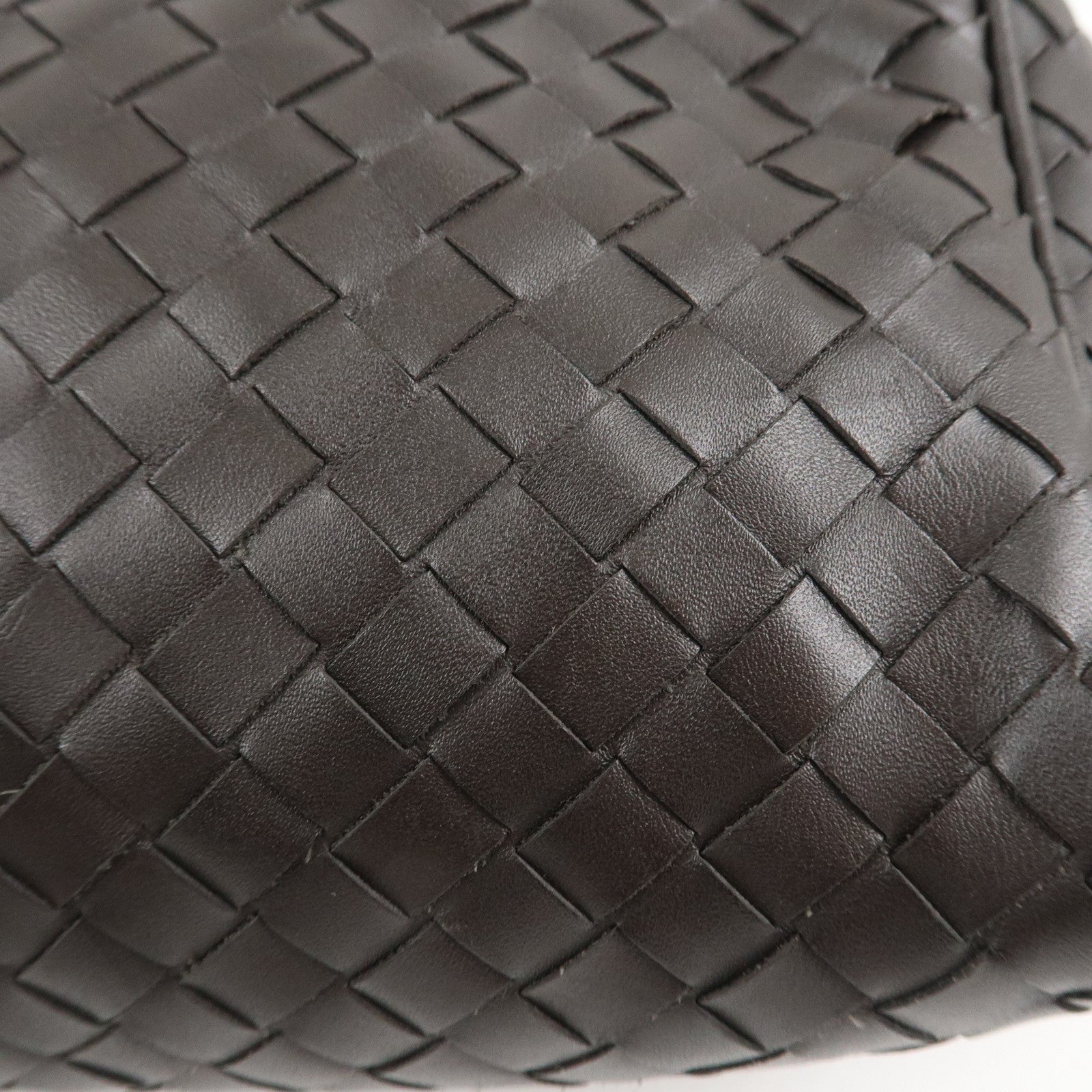 BOTTEGA VENETA Intrecciato Leather Second Bag Dark Brown