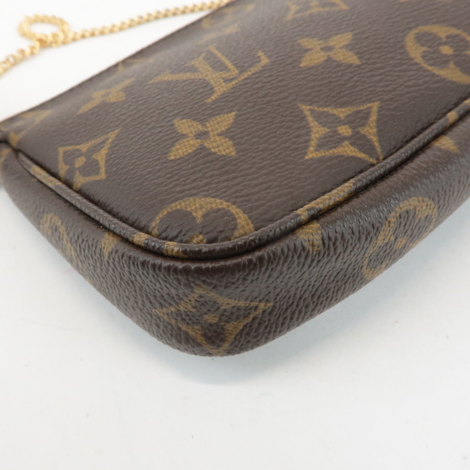 Louis Vuitton Bucket PM Pouch Hand Bag Brown Gold Hardware