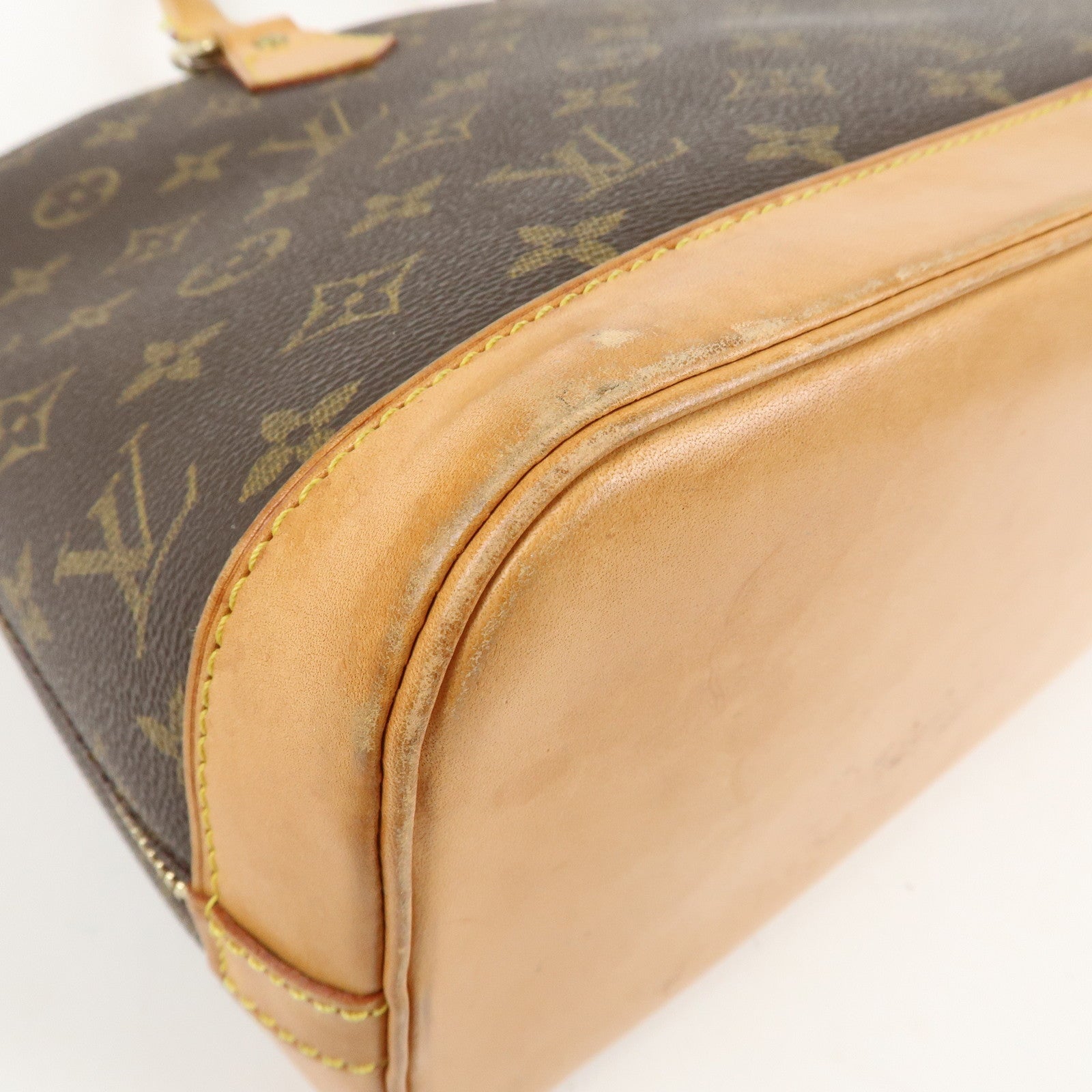 Louis Vuitton Monogram Alma Hand Bag Brown M51130 Used