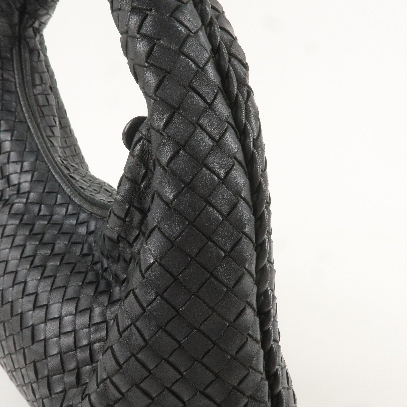 BOTTEGA VENETA Intrecciato Leather Shoulder Bag  Black