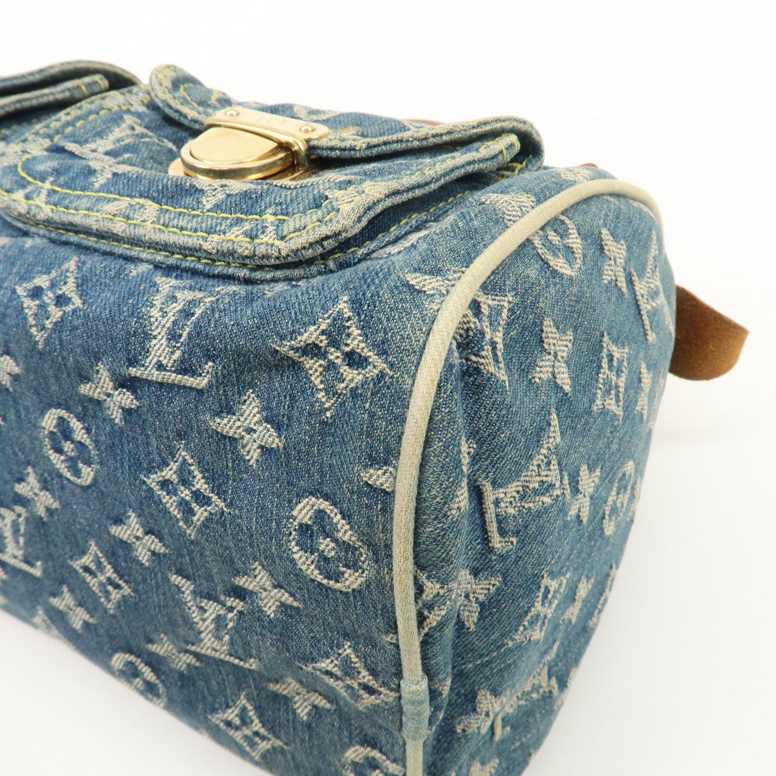 Louis Vuitton Monogram Denim Neo Speedy Boston Bag Blue M95019 Used