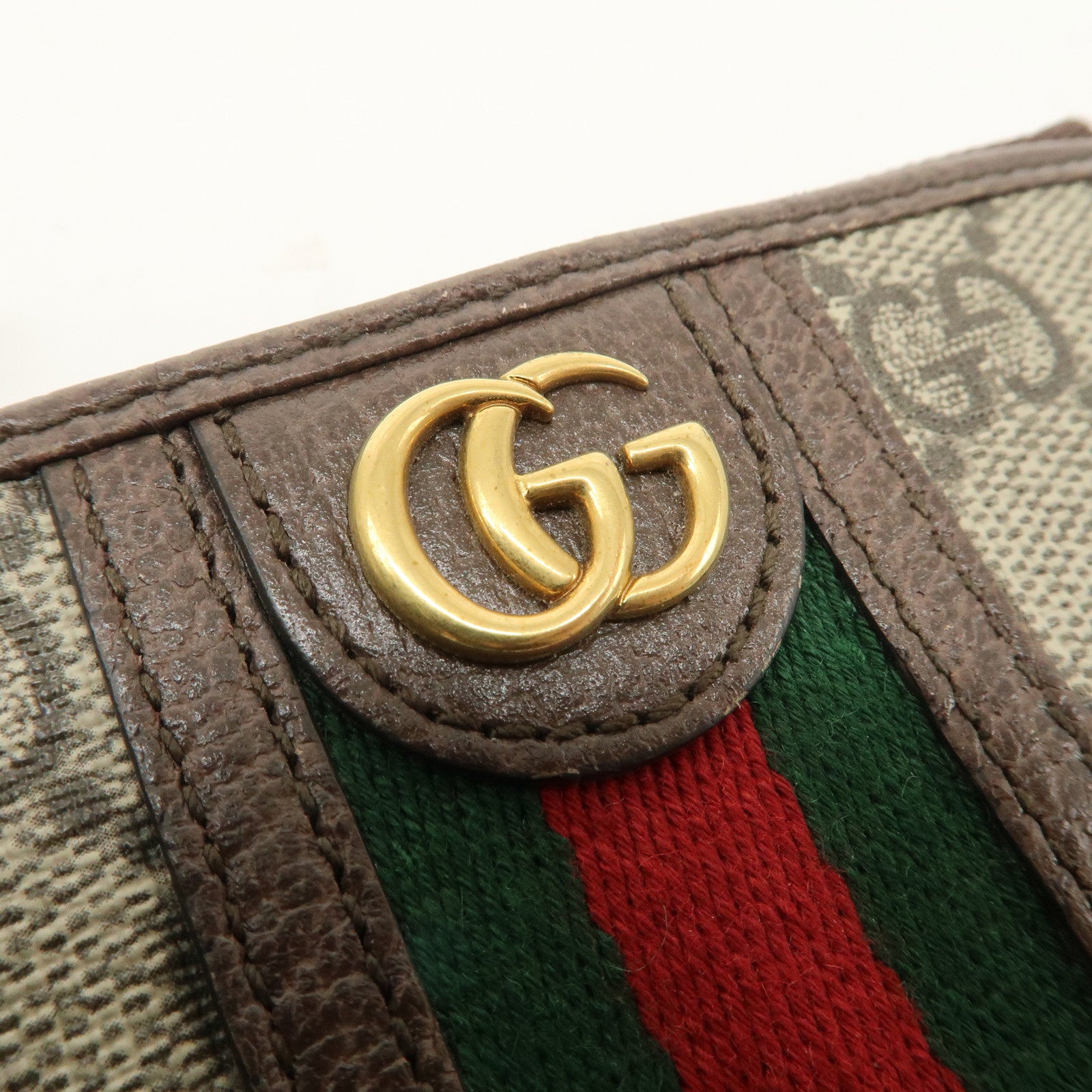 GUCCI Ophidia Sherry GG Supreme Leather Coin Case Card Case 699349 Used