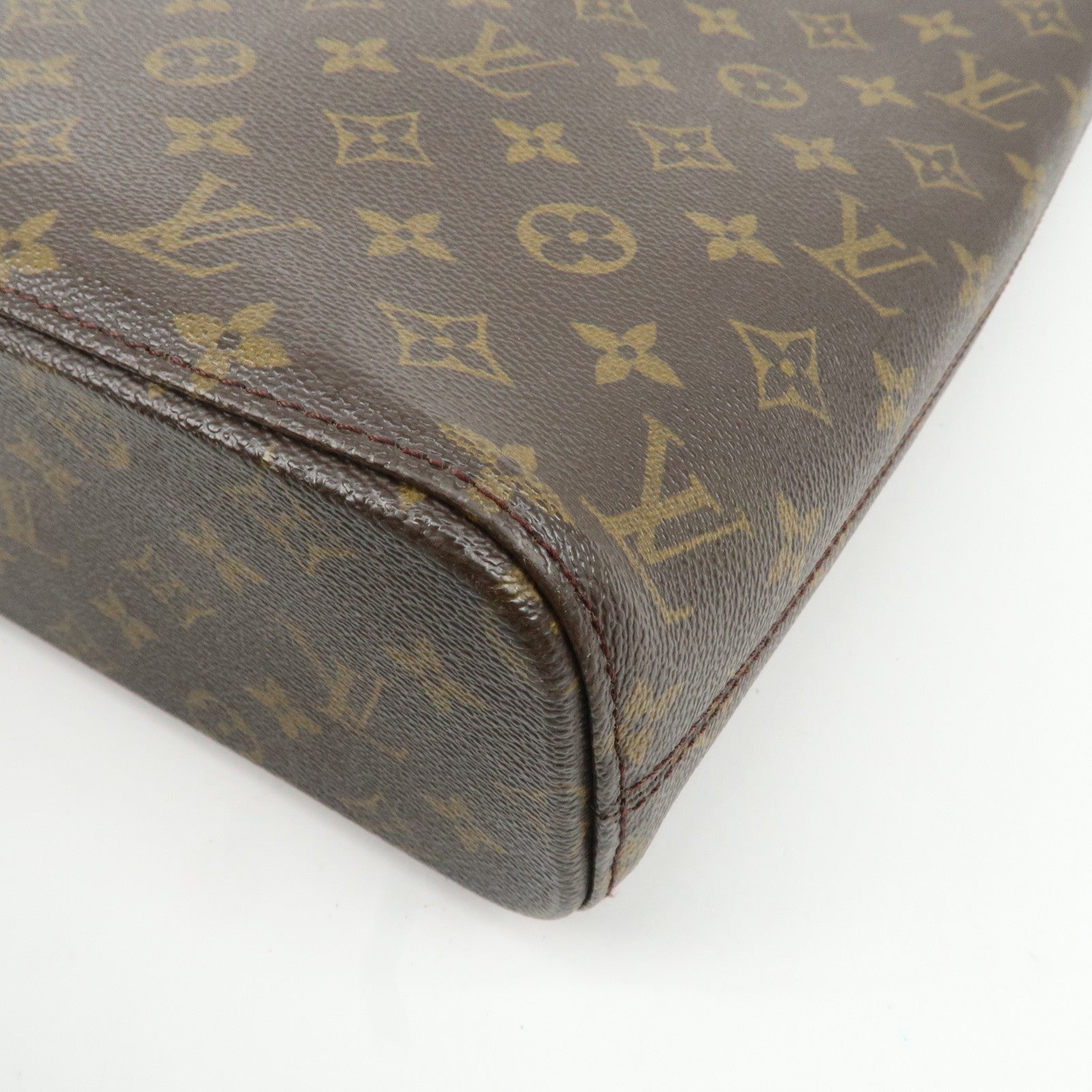 Louis Vuitton Monogram Luco Tote Bag Hand Bag Brown M51155 Used