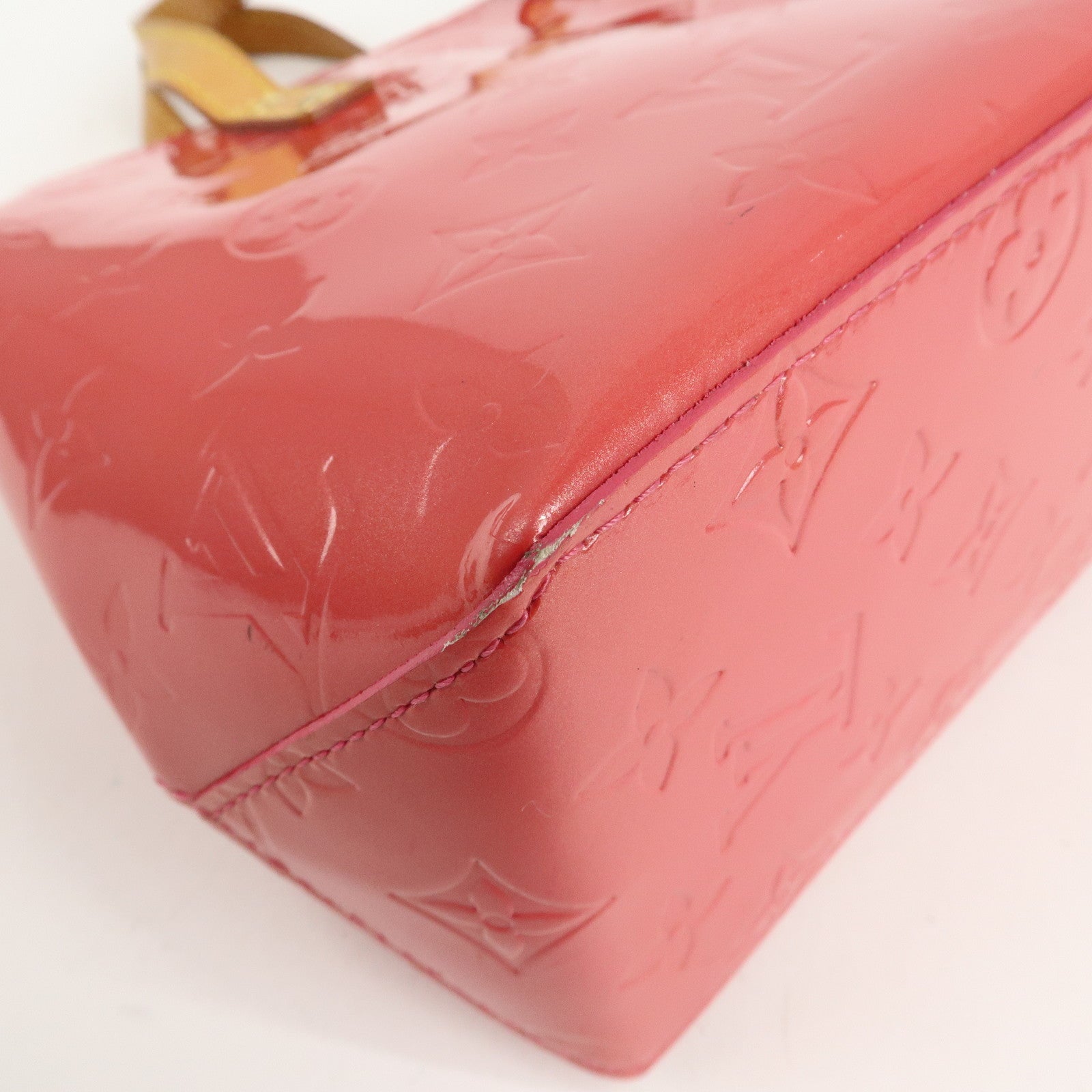 AuthenticLouis Vuitton Monogram Vernis Lead PM Hand Bag Pink M91221