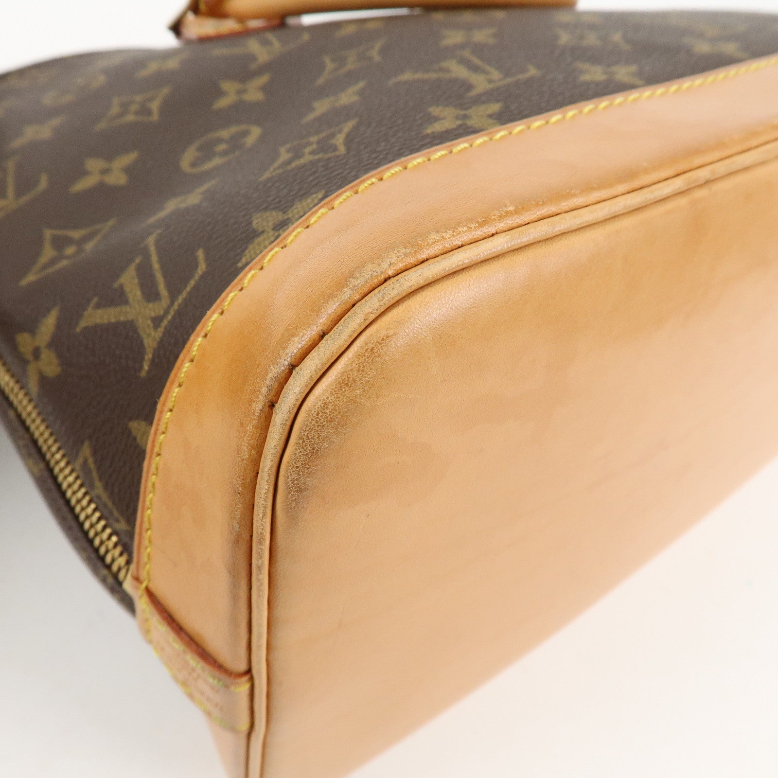 Louis Vuitton Monogram Alma Hand Bag Brown M51130 Used