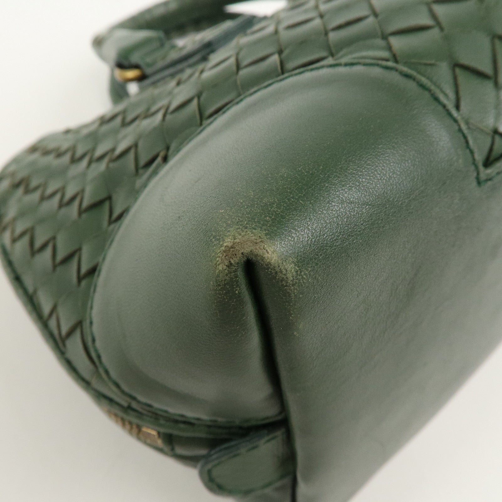 BOTTEGA VENETA Intrecciato Leather Hand Bag Green 192938