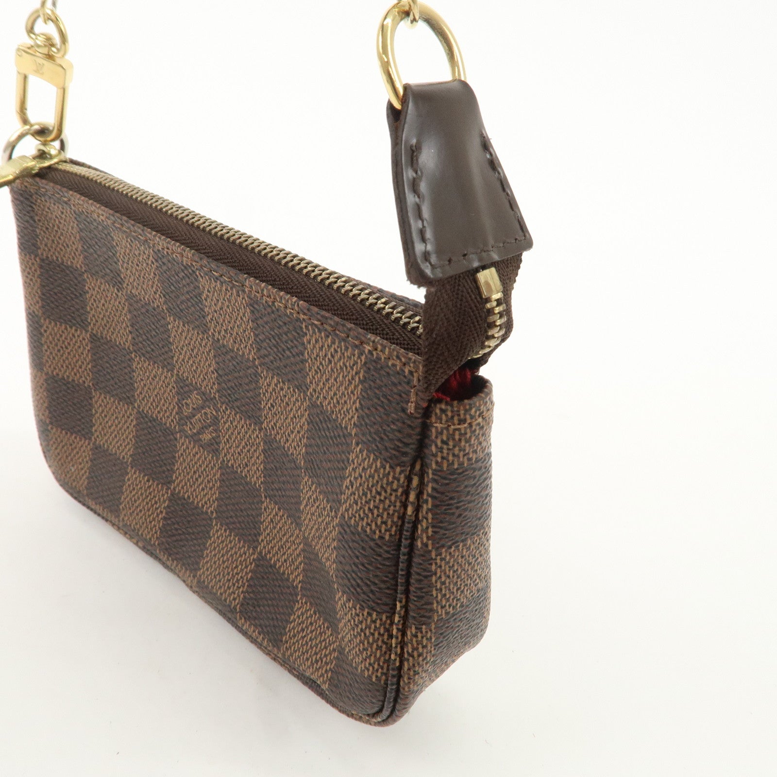 Louis Vuitton Damier Mini Pochette Accessoires Hand Bag N58809 Used