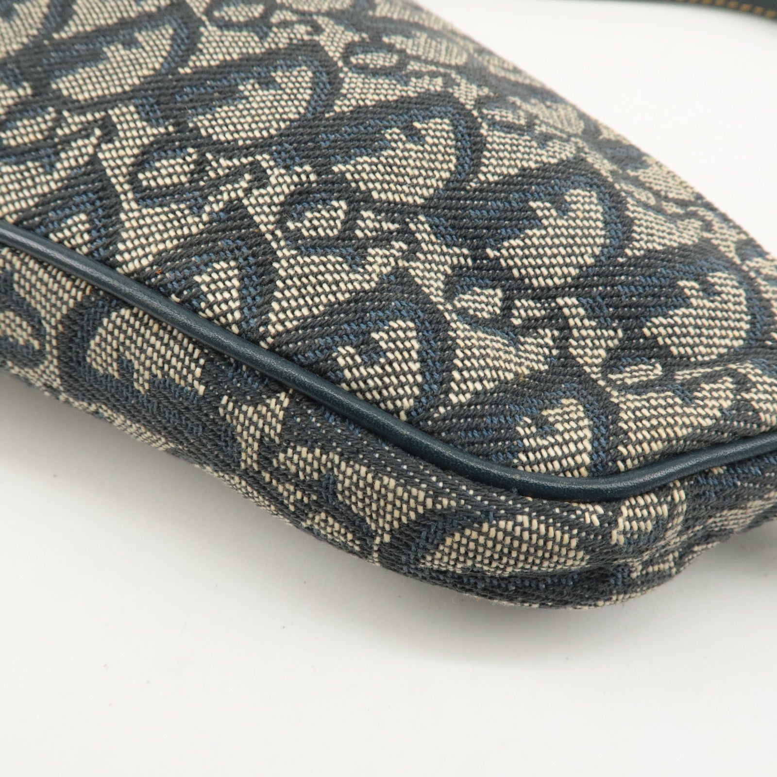 Christian Dior Trotter Canvas Leather Saddle Pouch Navy