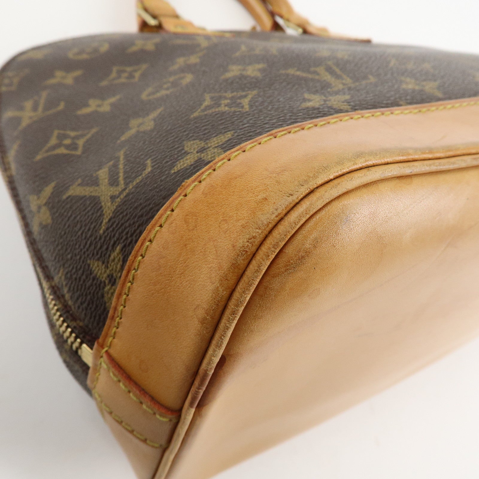 Louis Vuitton Monogram Alma Hand Bag Brown M51130 Used