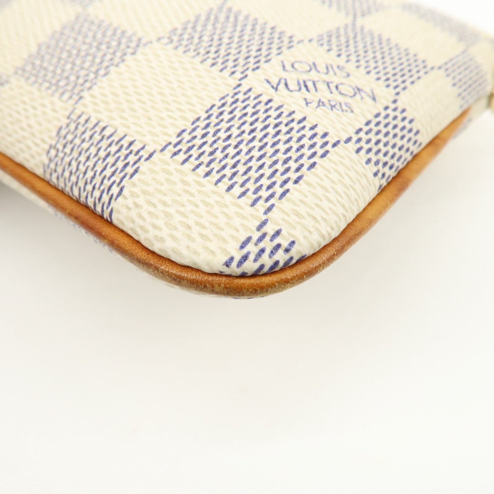 Louis Vuitton Damier Azur Pochette Milla MM Mini Pouch N60027 Used