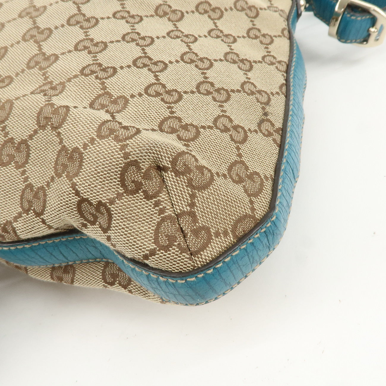 GUCCI Sherry Horsebit GG Canvas Leather Shoulder Bag 137388