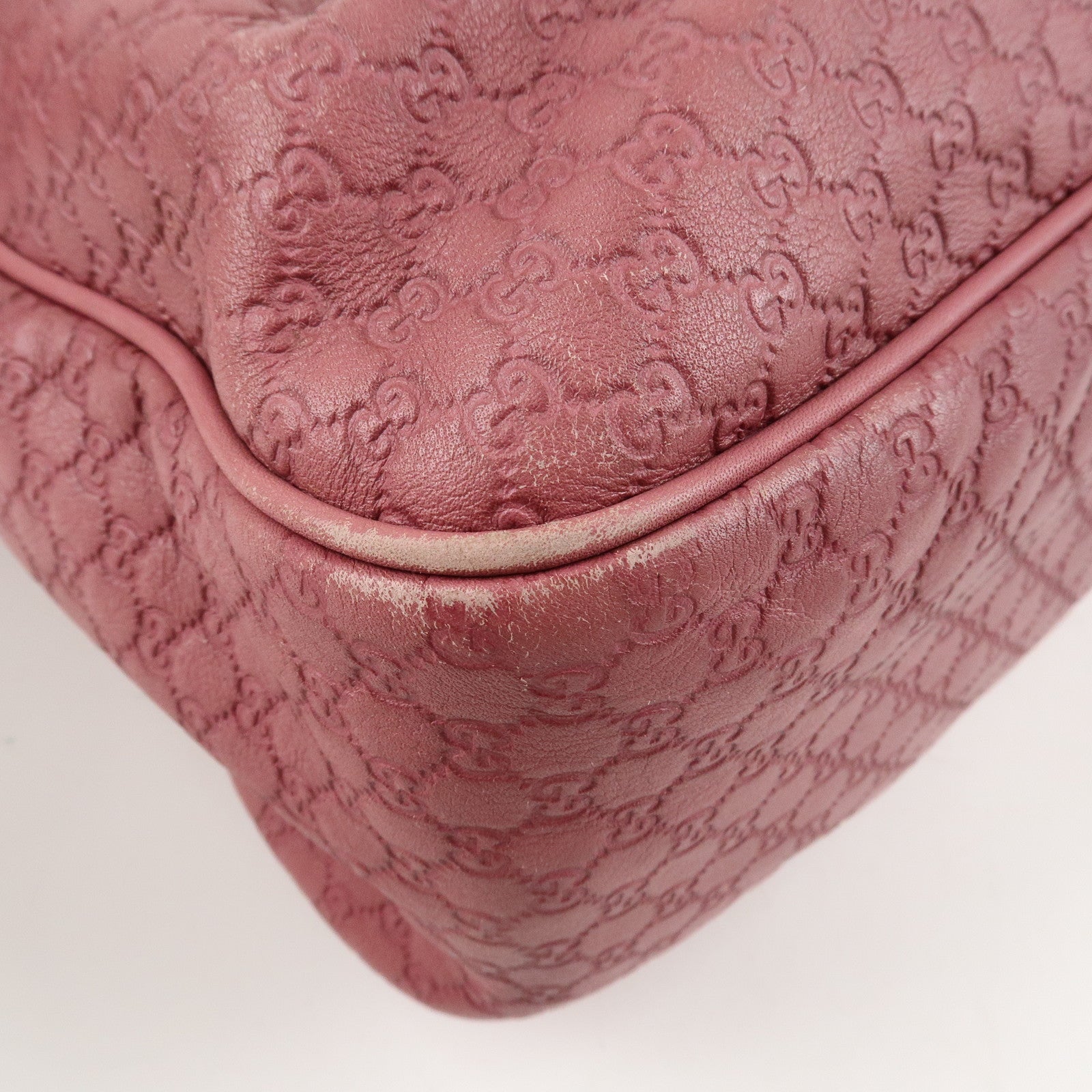 GUCCI Sukey Micro Guccissima Leather Tote Bag Pink 296835 Used