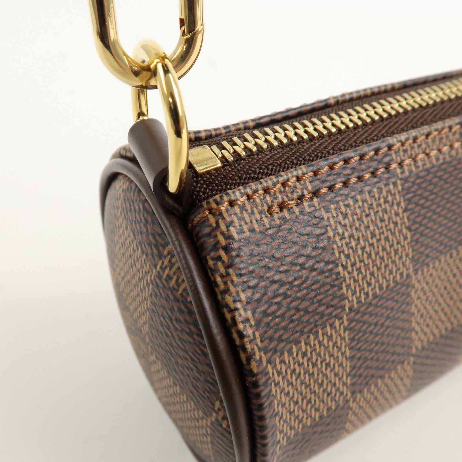 Louis Vuitton Damier Ebene Mini Pouch for Papillon Bag Brown Used