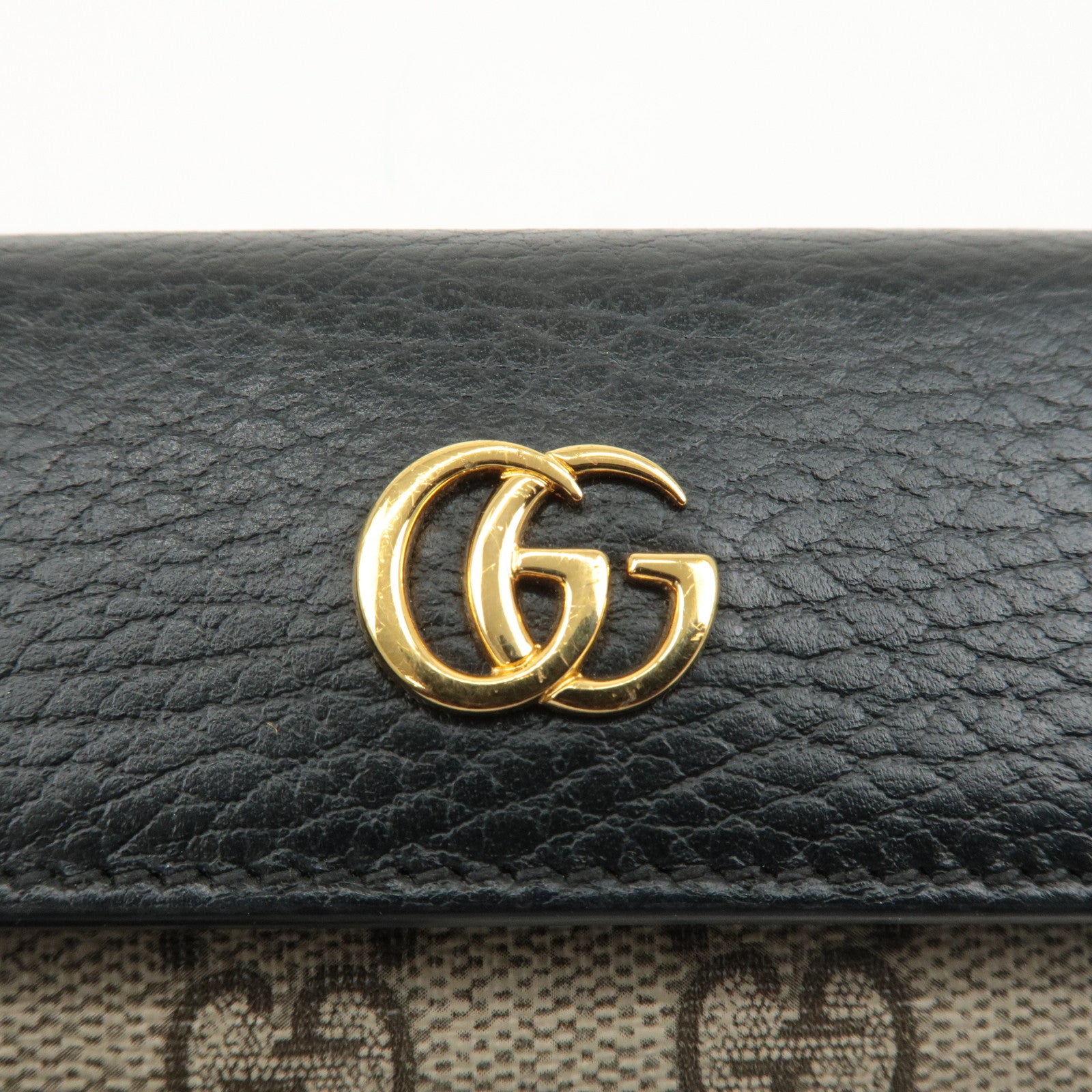 GUCCI GG Marmont Leather GG Supreme 6 Key Case Black 456118