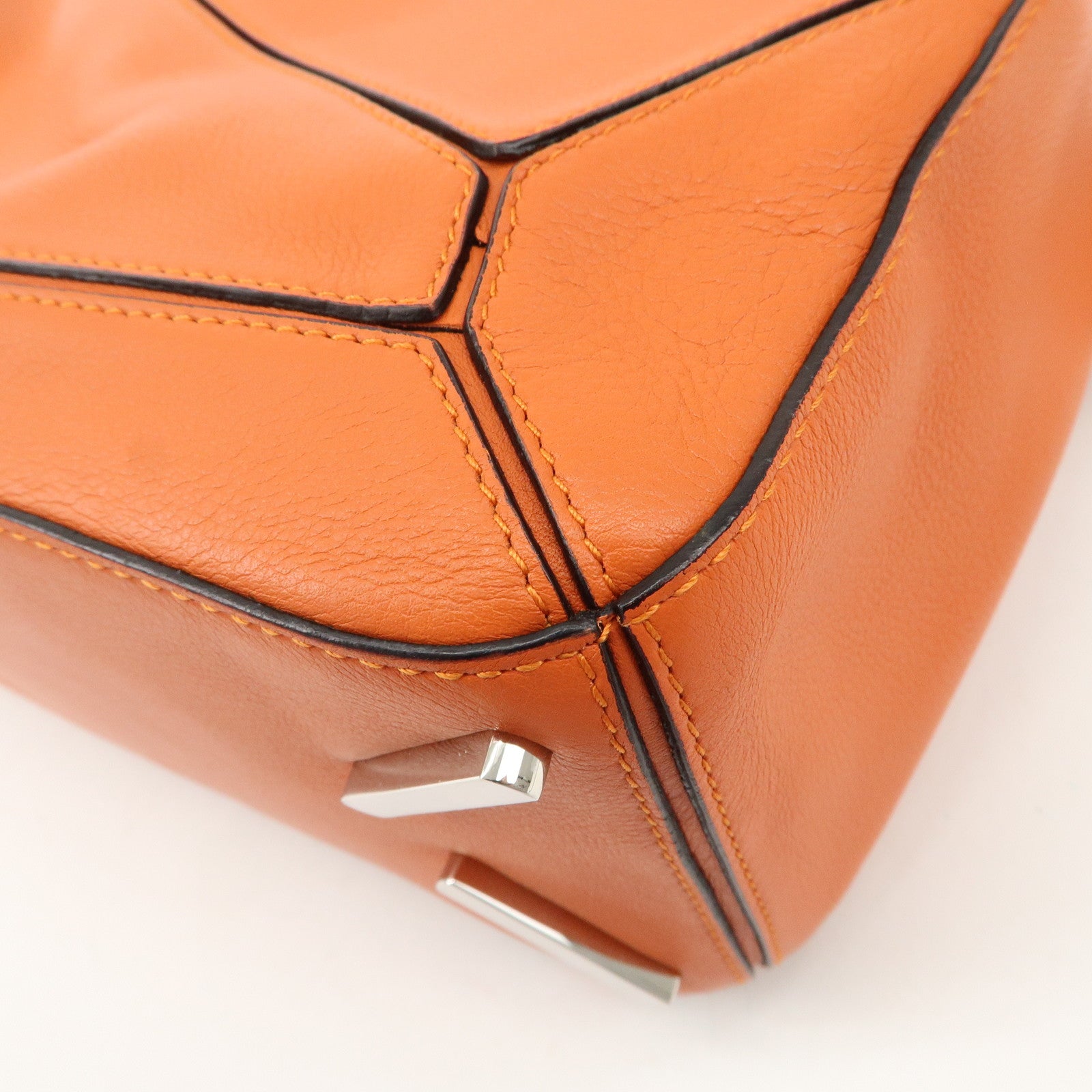 LOEWE Leather Puzzle Bag Small Hand Bag Orange