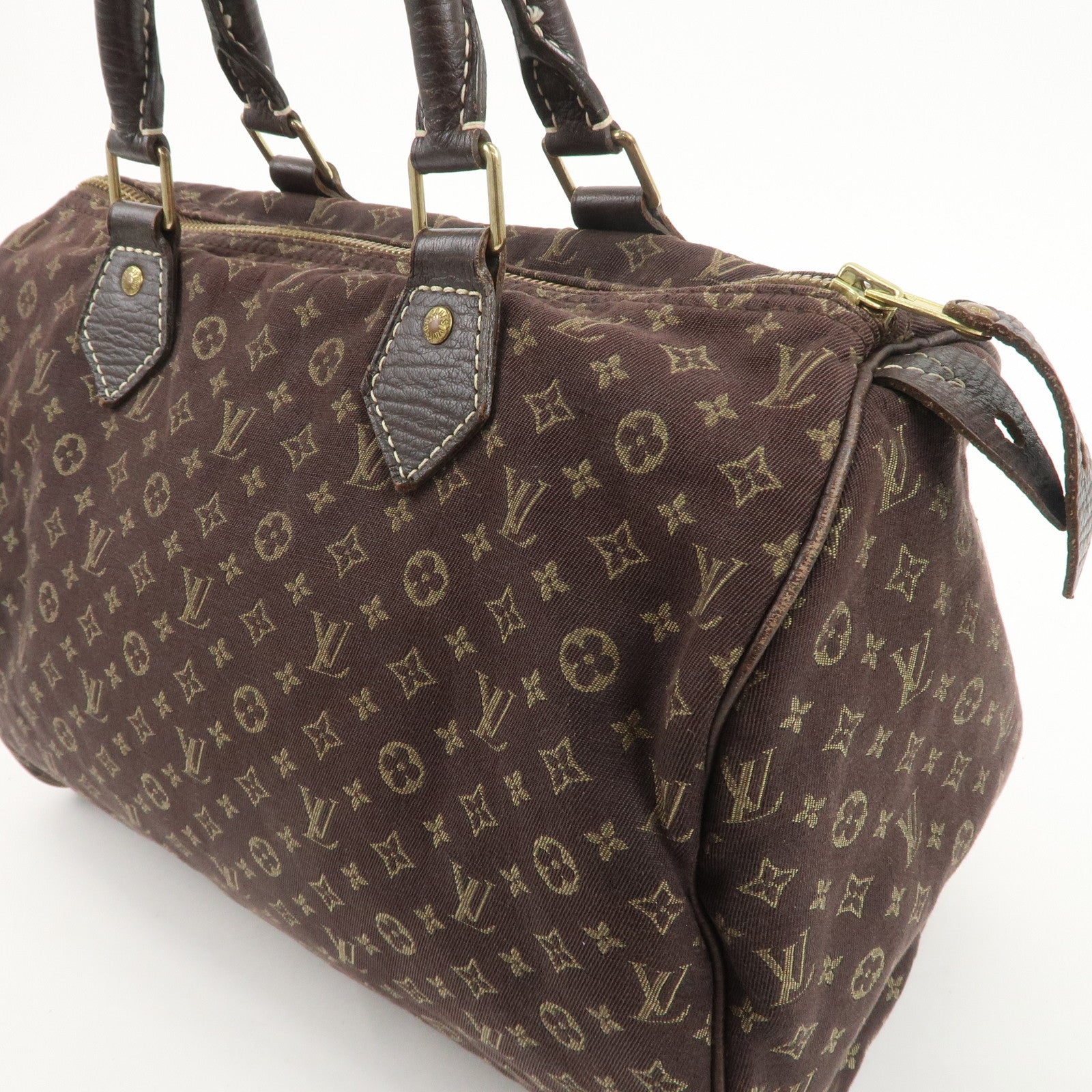 Louis Vuitton Monogram Mini Lin Speedy 30 Boston Bag Ebene M95224 Used