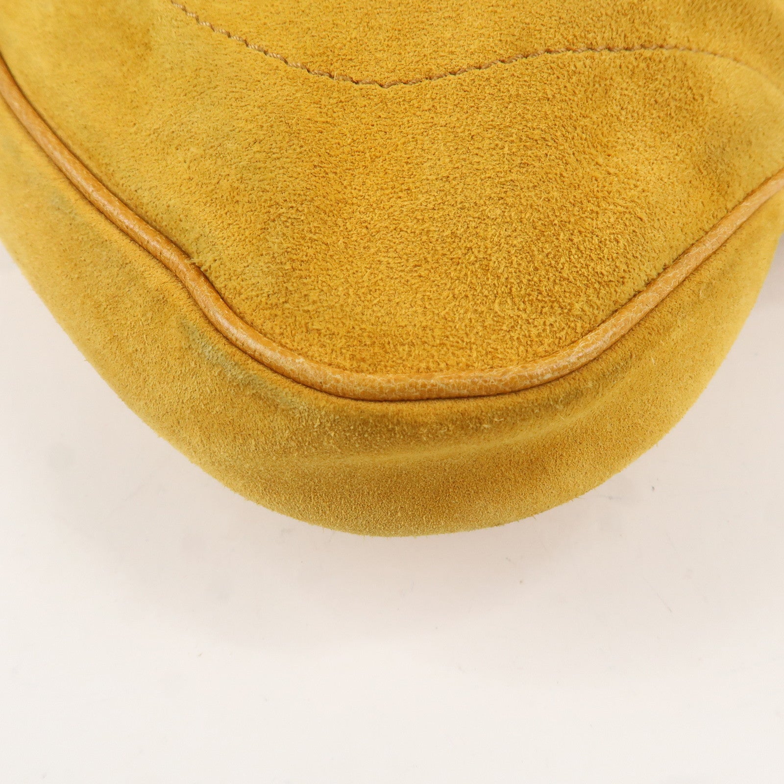 GUCCI New Jackie Suede Leather Shoulder Bag Yellow 140040