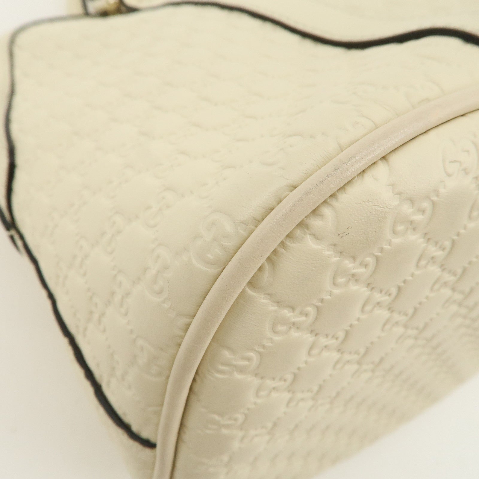 GUCCI Micro Guccissima Leather 2Way Bag Hand Bag Ivory 449663