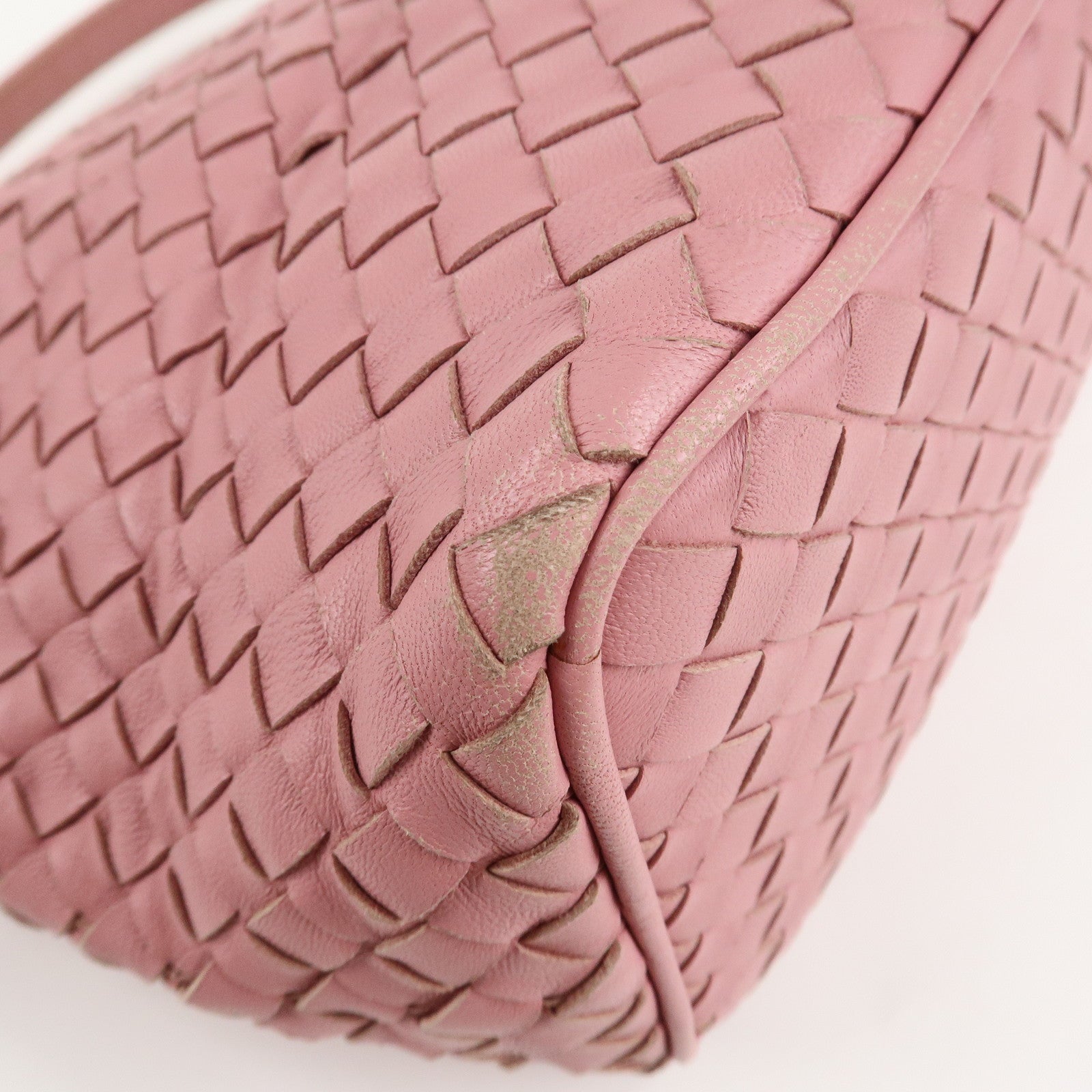 BOTTEGA VENETA Intrecciato Leather Shoulder Bag Pink