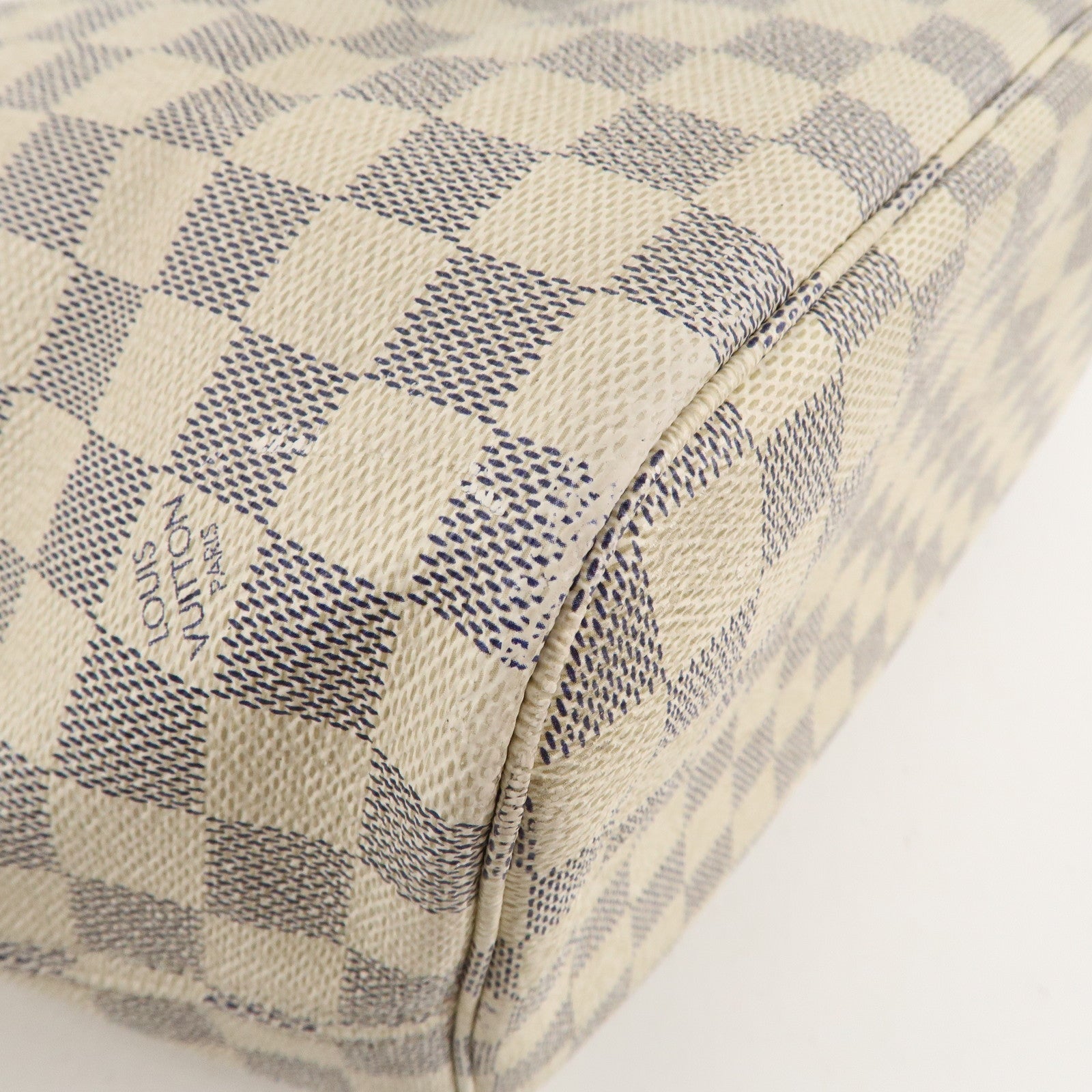 Louis Vuitton Damier Azur Neverfull MM Tote Bag Hand Bag N51107