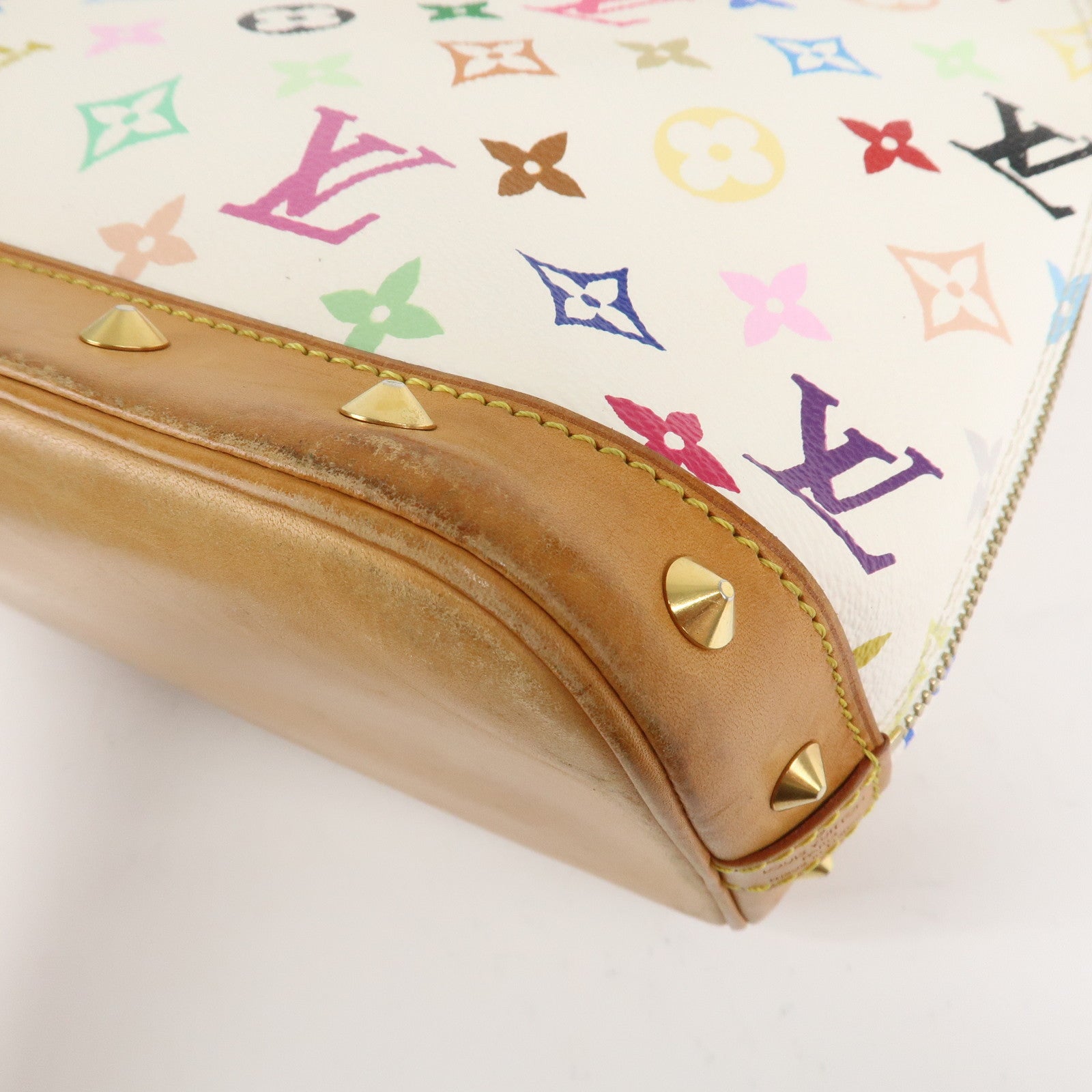 Louis Vuitton Monogram Multicolor Alma Hand Bag Blanc M92647 Used