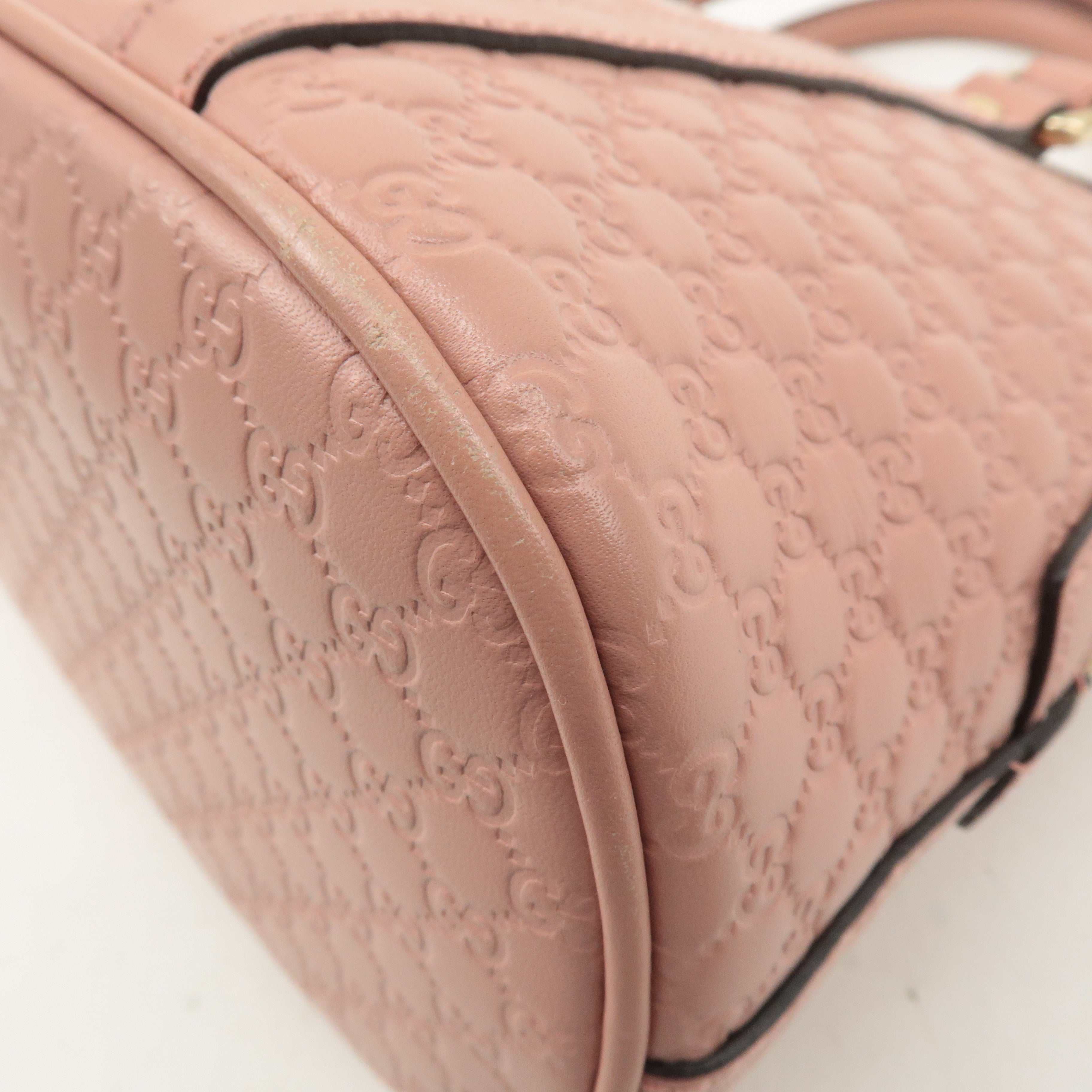 GUCCI Micro Guccissima Leather 2Way Shoulder Hand Bag Pink 449654