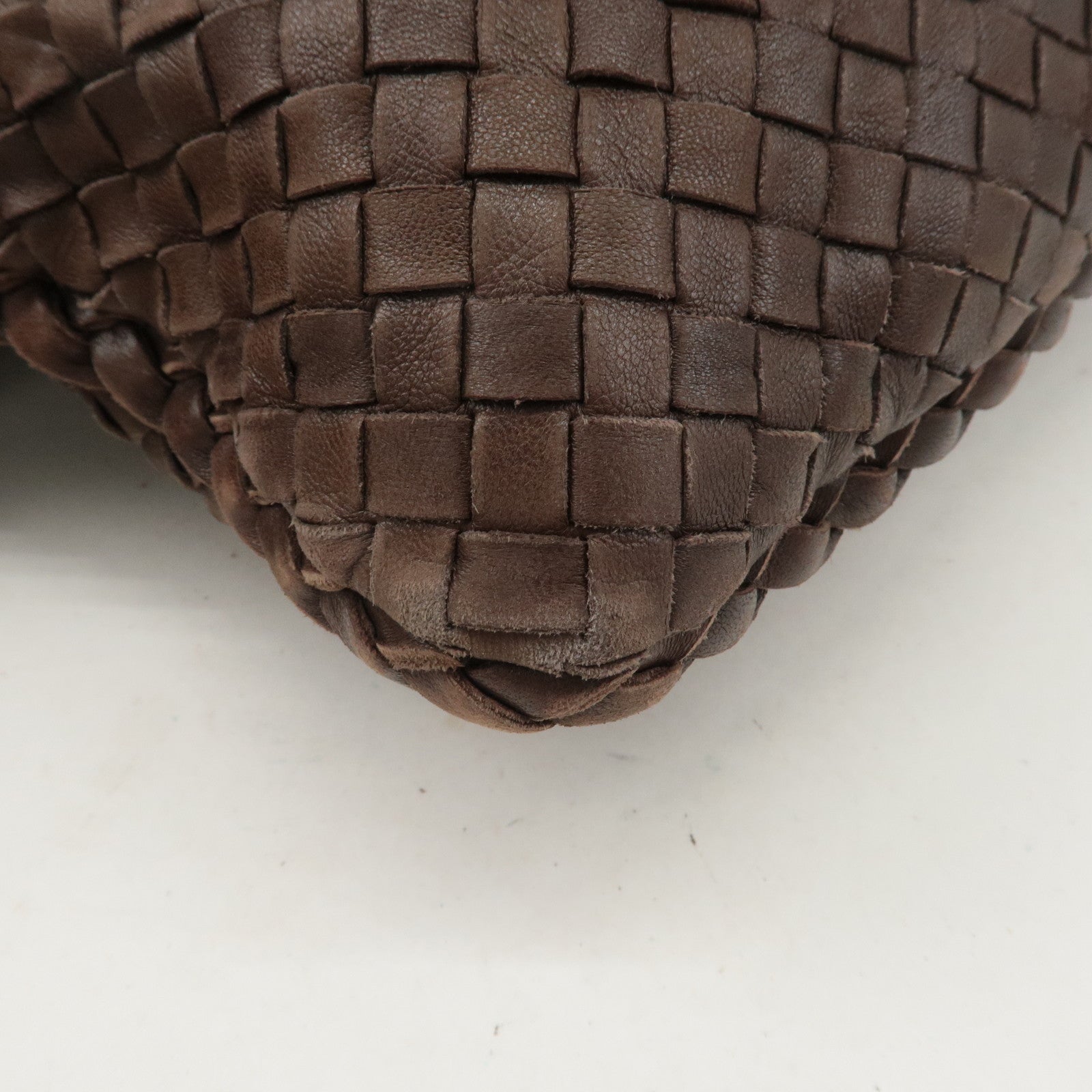 BOTTEGA VENETA Intrecciato Hobo Leather Shoulder Bag Brown 115654