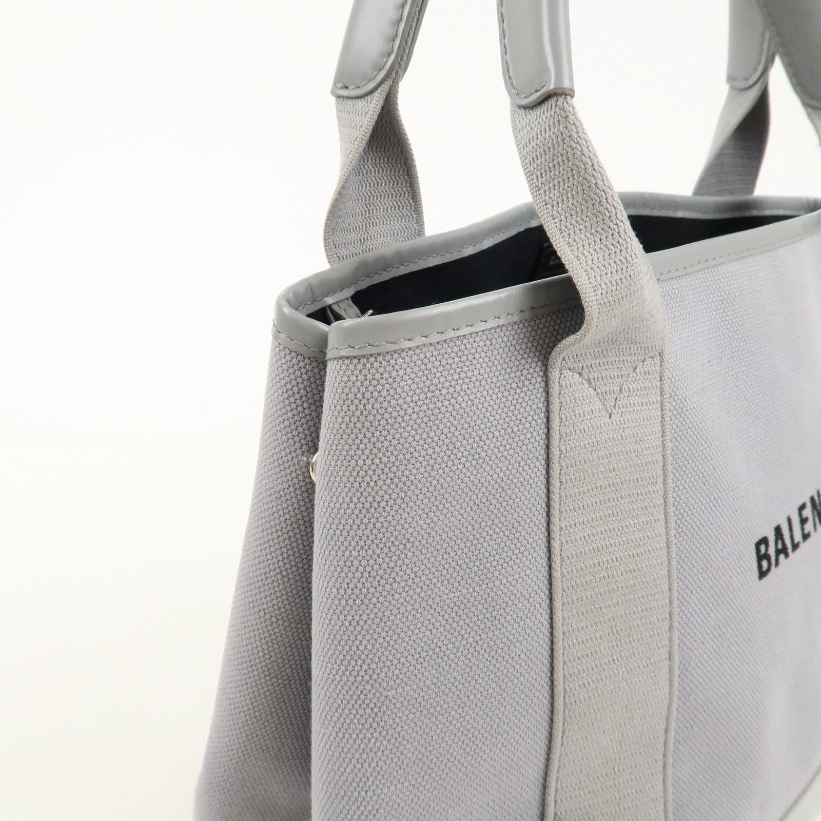 BALENCIAGA Navy Cabas Hand Bag Tote Bag Shoulder Bag Grey 339933