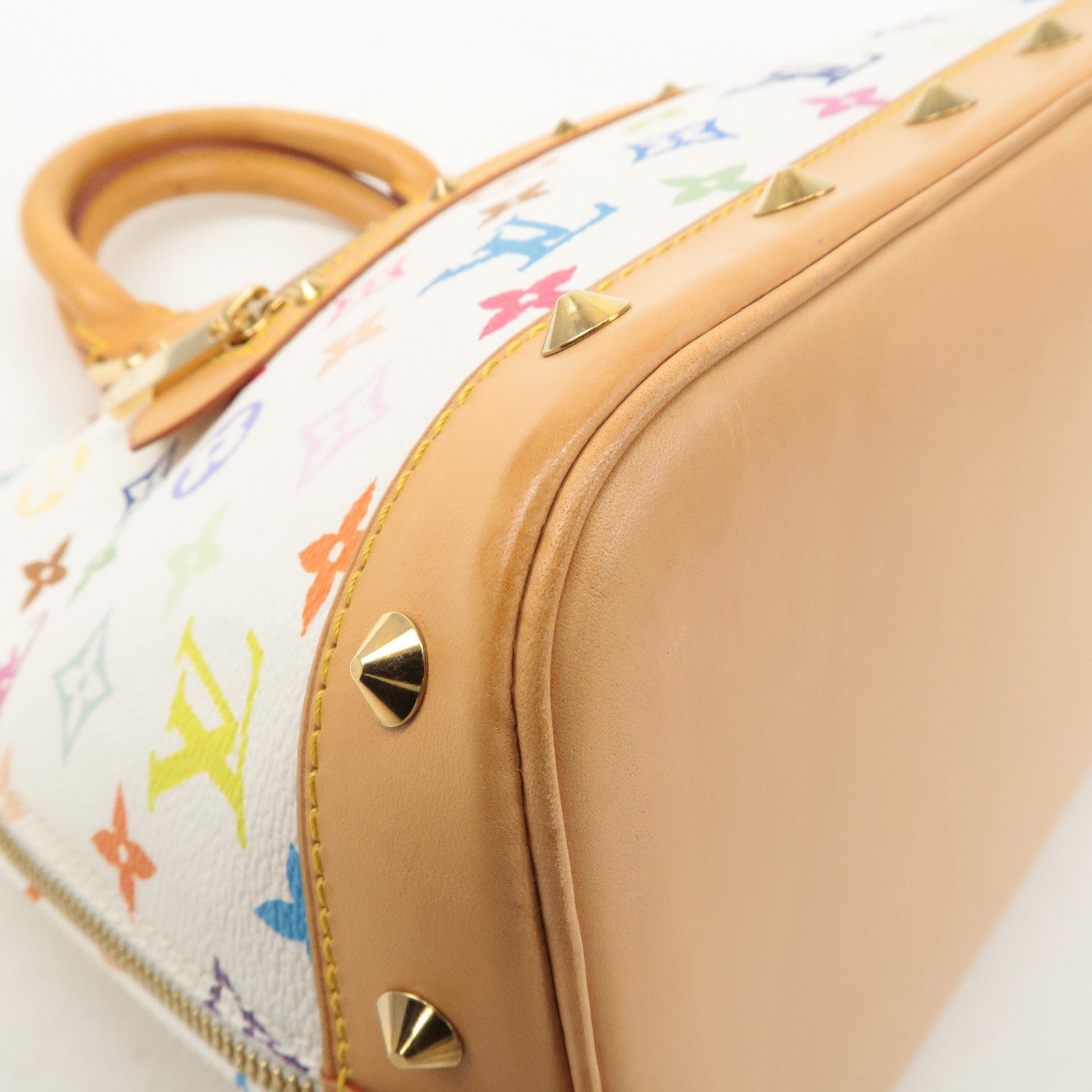 Louis Vuitton Monogram Multi Color Alma Hand Bag Blanc M92647