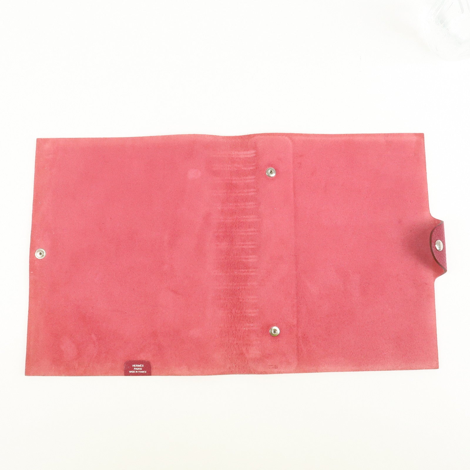 HERMES Togo Leather Ulysse MM □N Stamped Notebook Cover Ruby