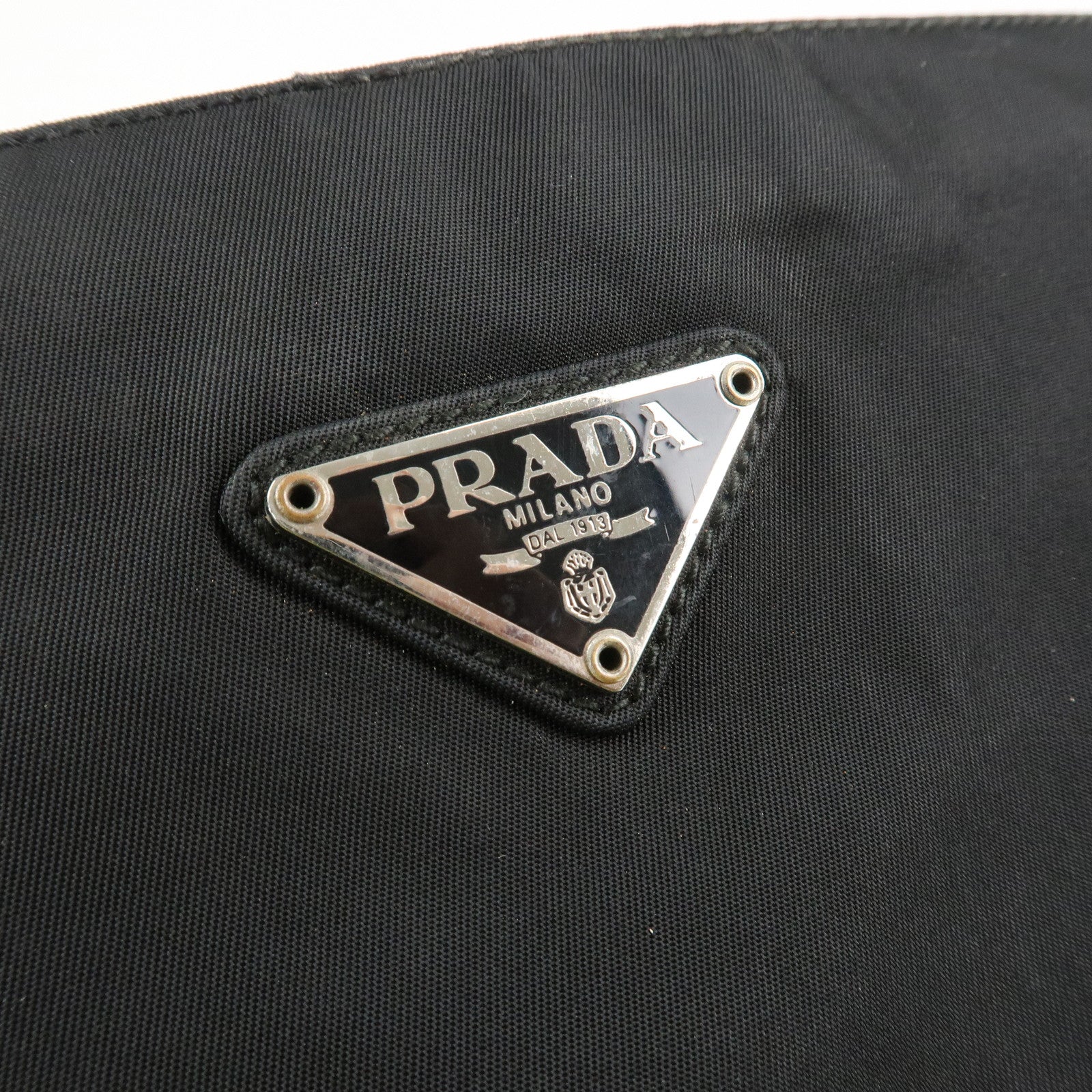 PRADA Logo Nylon Tote Bag Shoulder Bag Hand Bag Black B6242