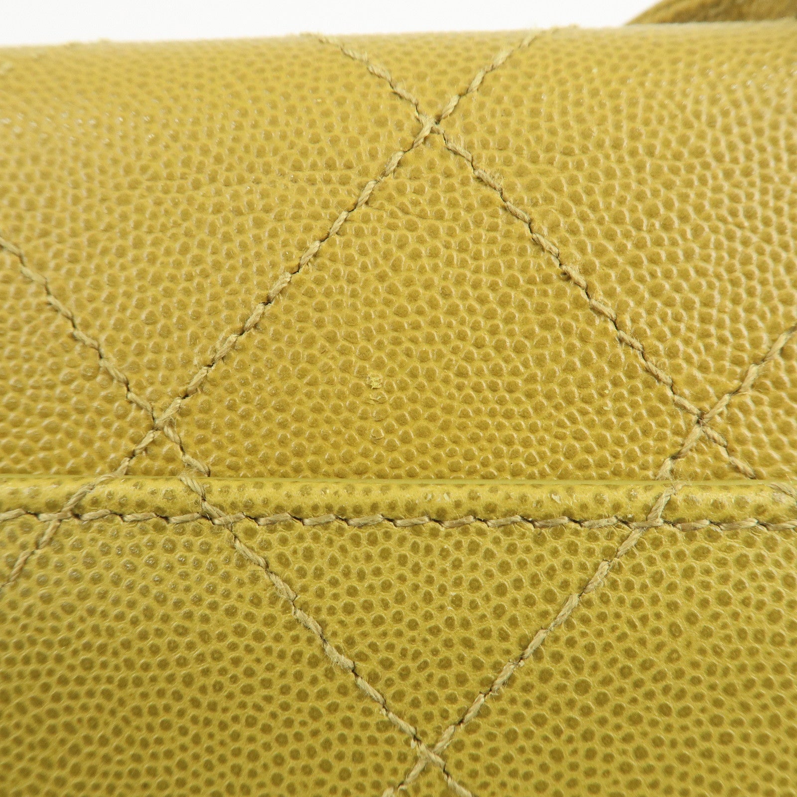 CHANEL Matelasse Caviar Skin Shoulder Bag Yellow