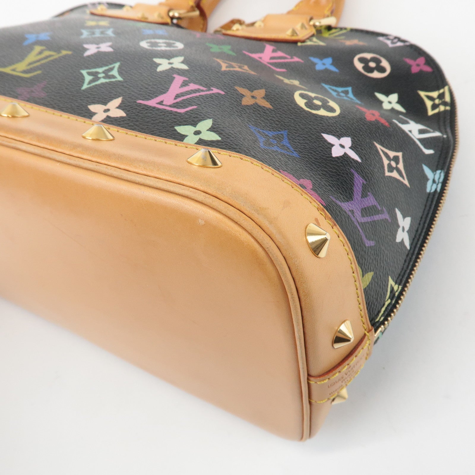 Louis Vuitton Monogram Multi Color Alma Hand Bag Noir M92646 Used