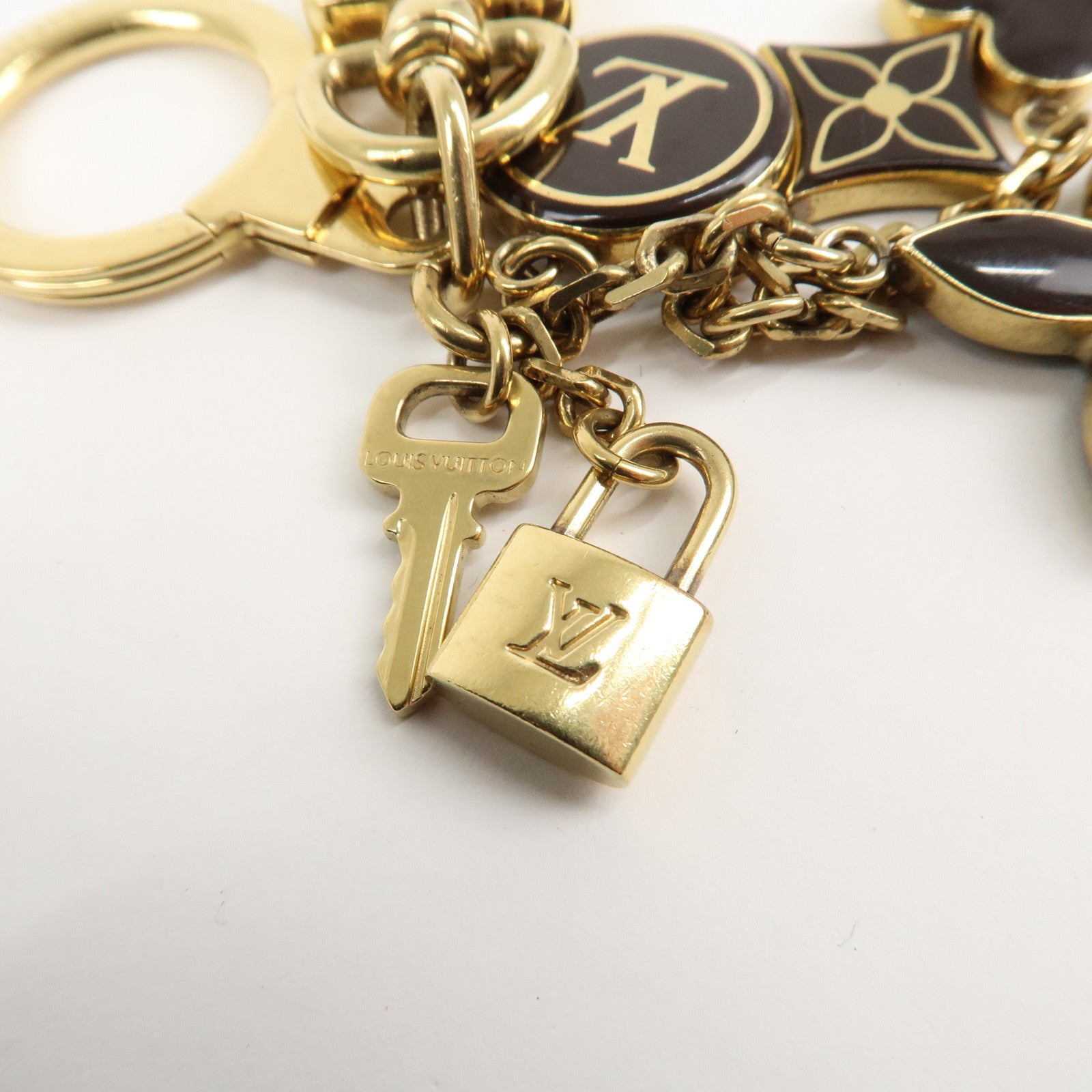 Louis Vuitton Porte Cles Pampille Bag Charm Gold Black M91929