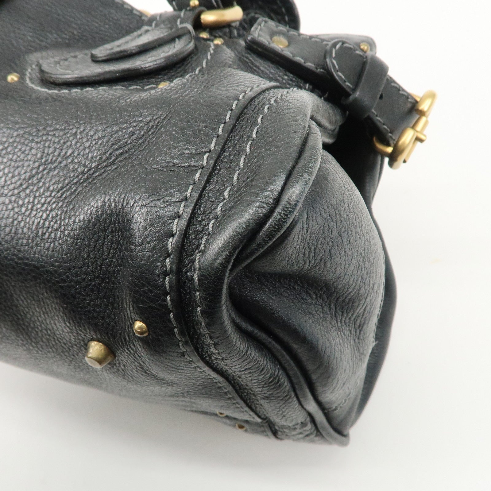 Chloe Paddington Leather Hand Bag Black Gold Hardware