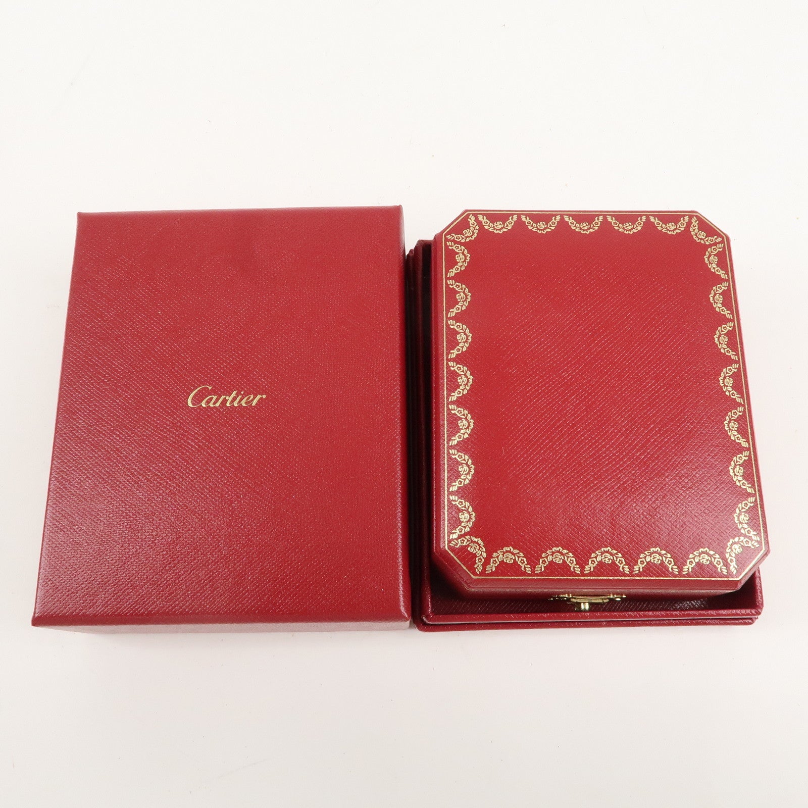 Cartier Set of 2 Pair Ring Box Display Box Jewelry Box Red