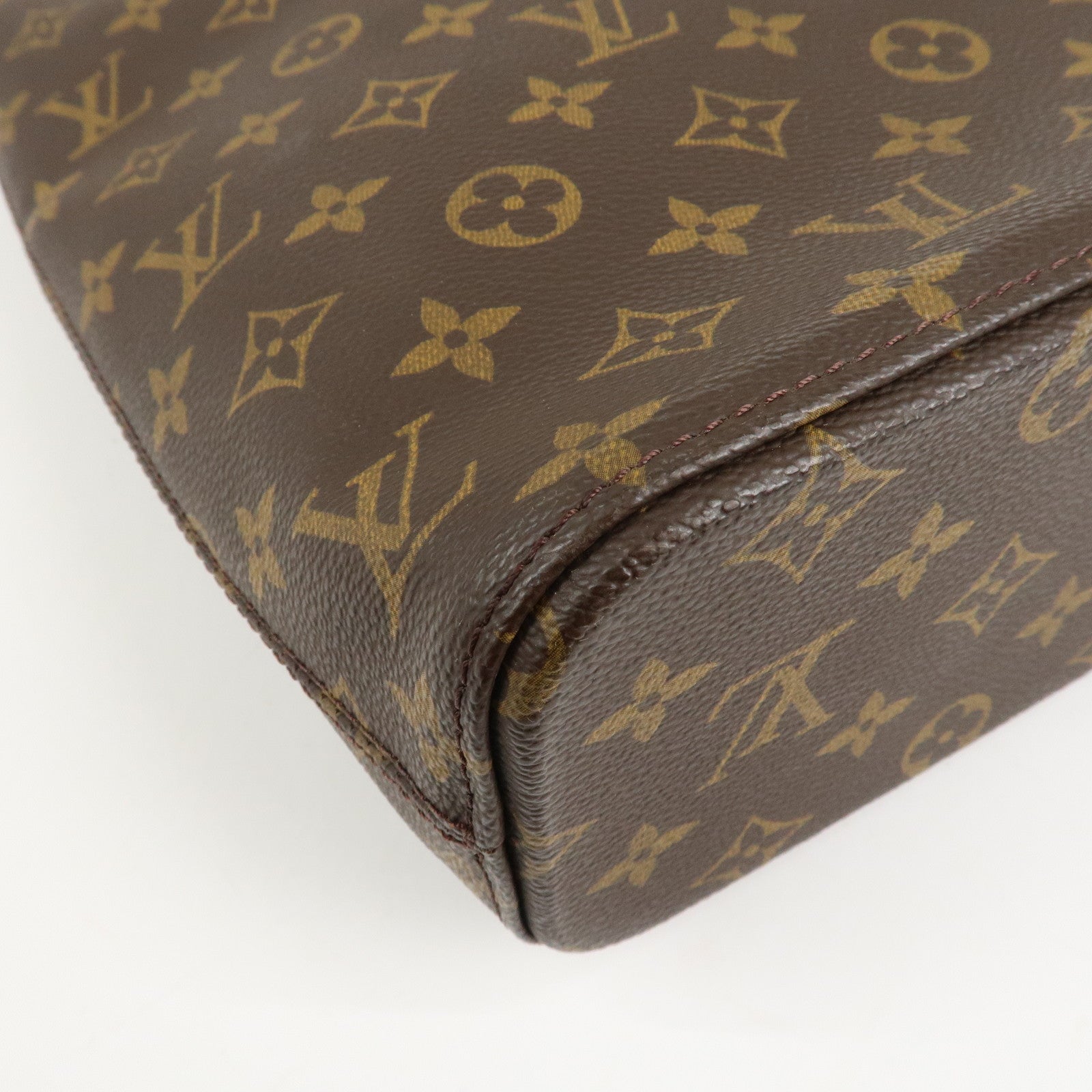 Louis Vuitton Monogram Luco Tote Bag Hand Bag Brown M51155 Used