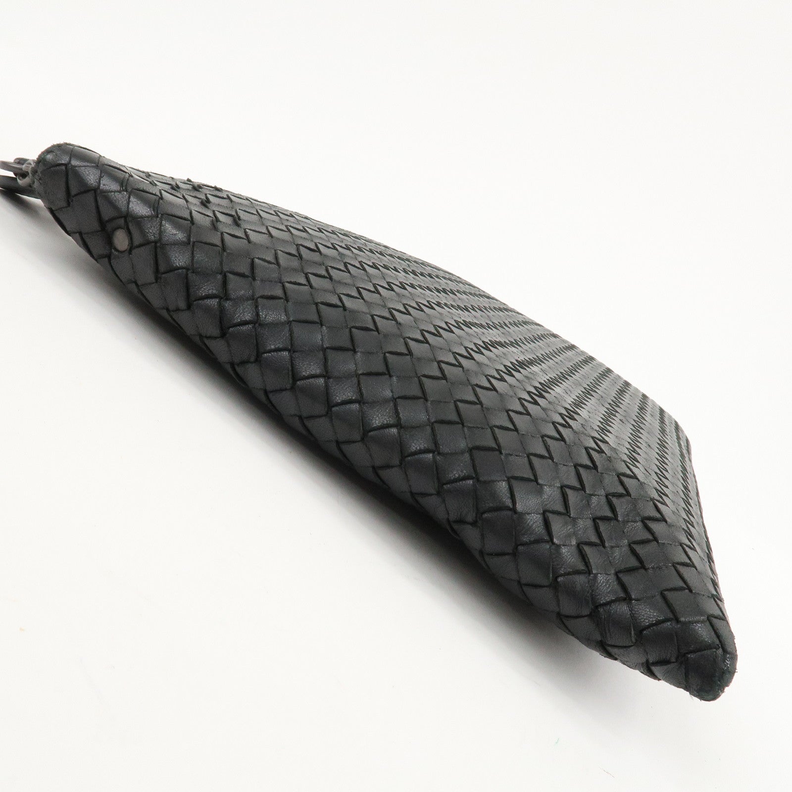 BOTTEGA VENETA Intrecciato Leather Clutch Bag Black