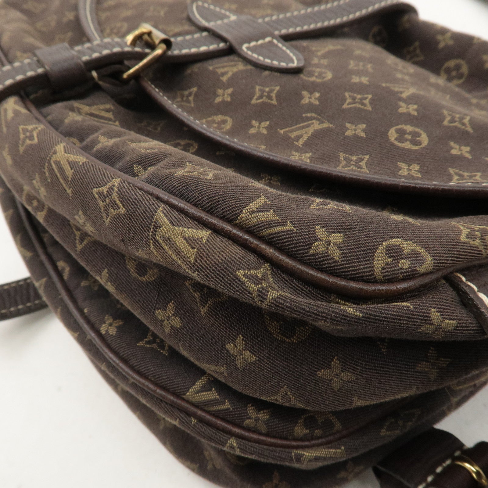 Louis Vuitton Monogram Mini Lin Saumur 30 Ebene Brown M95227