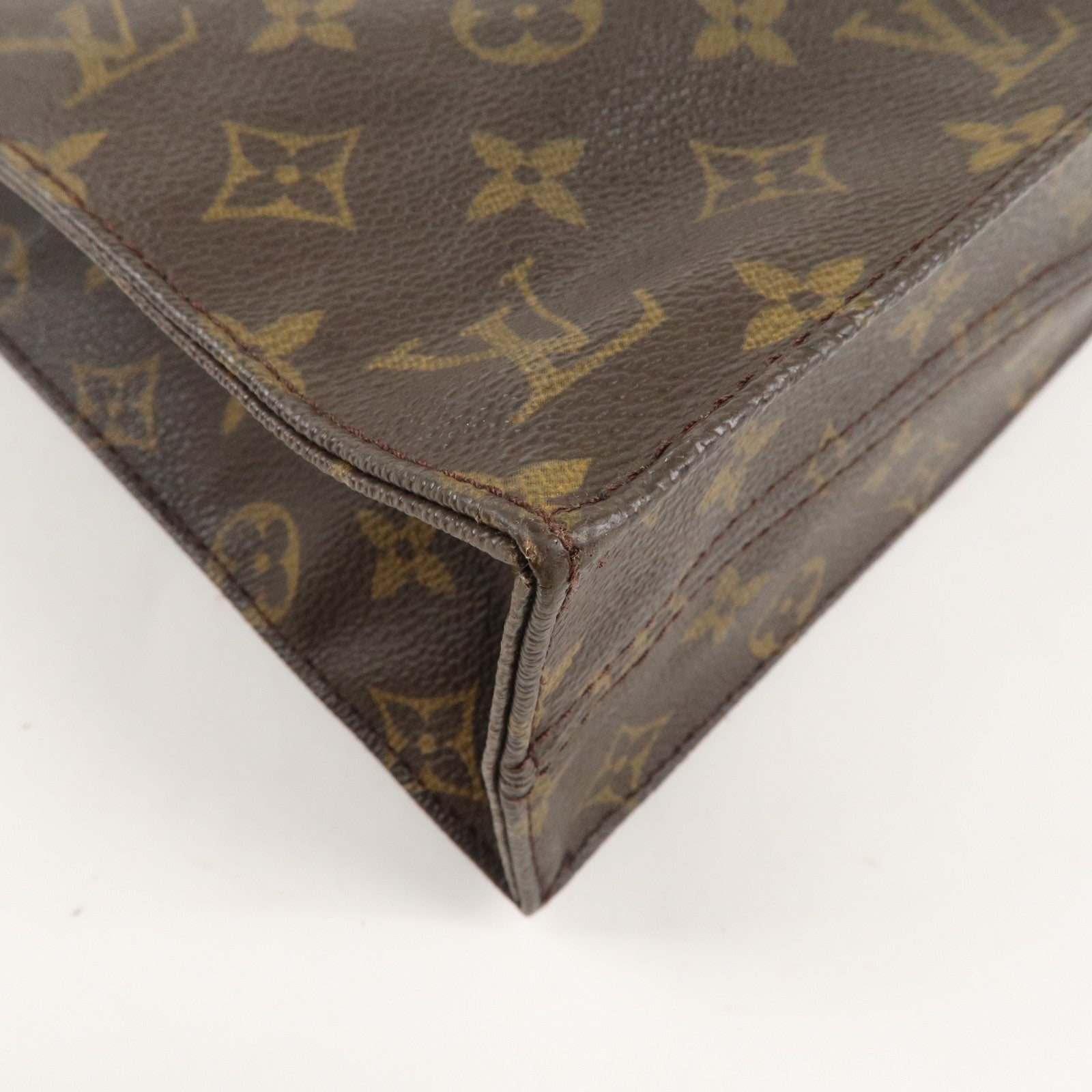 Louis Vuitton Monogram Sac Plat Hand Bag Brown M51140