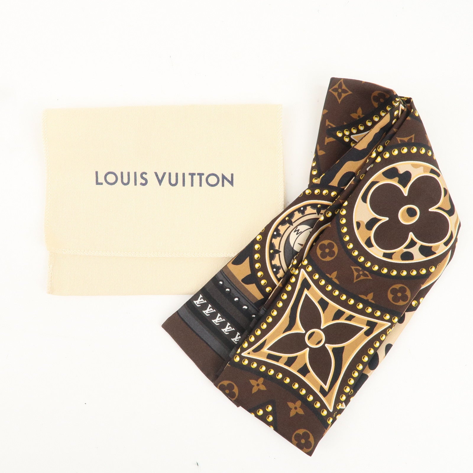 Louis Vuitton Bandeau Monogram LV World 100% Silk Scarf M70853