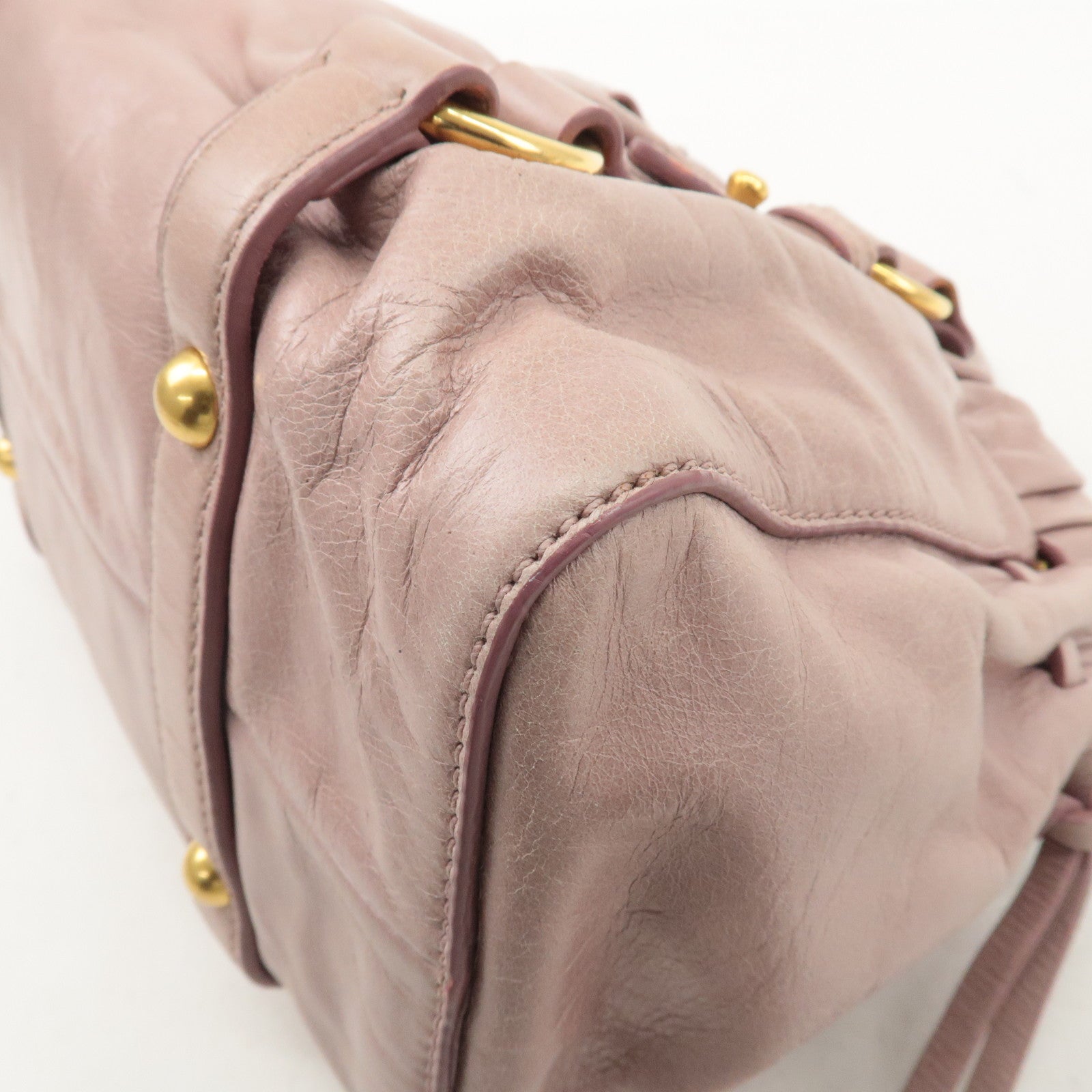 MIU MIU Leather 2WAY Bag Hand Bag Shoulder Bag Pink